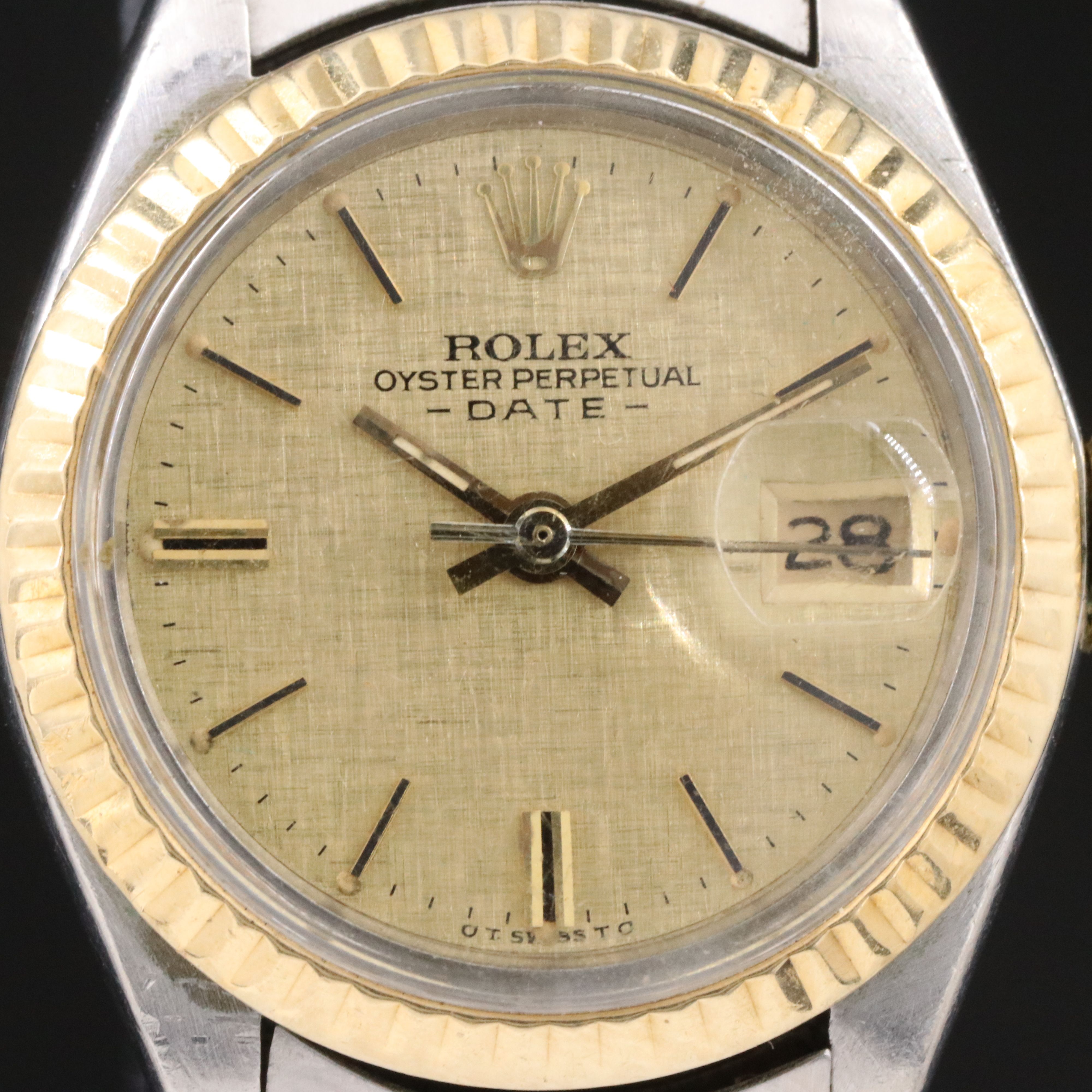 1972 Rolex Sigma Linen Dial Oyster Perpetual Date Watch