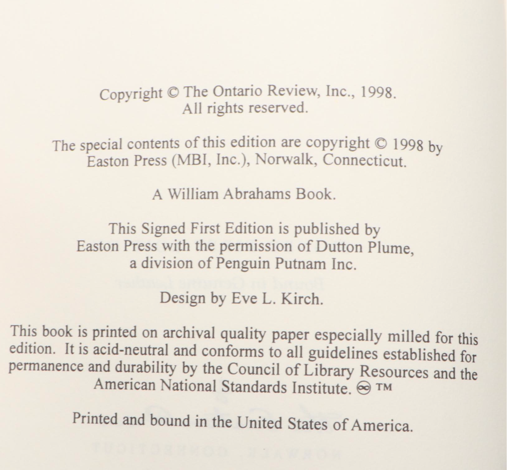 Signed Limited First Edition "For the Time Being" by Annie Dillard and More