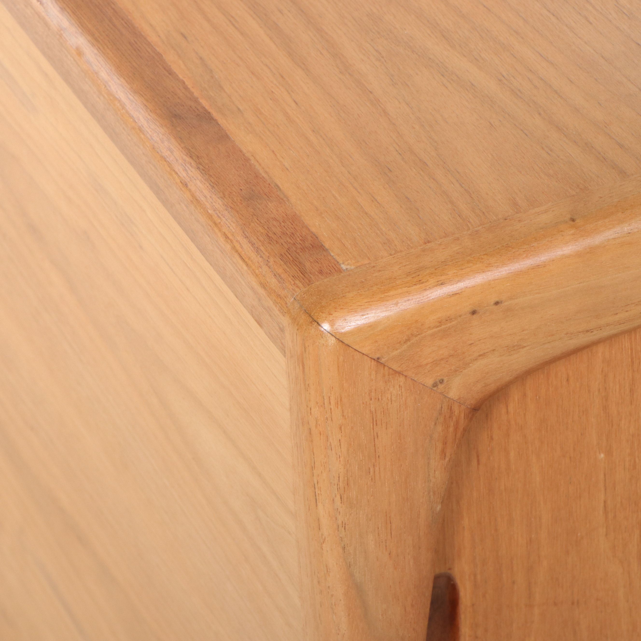 Mid Century Modern Teak or Walnut Sideboard with Sliding Doors