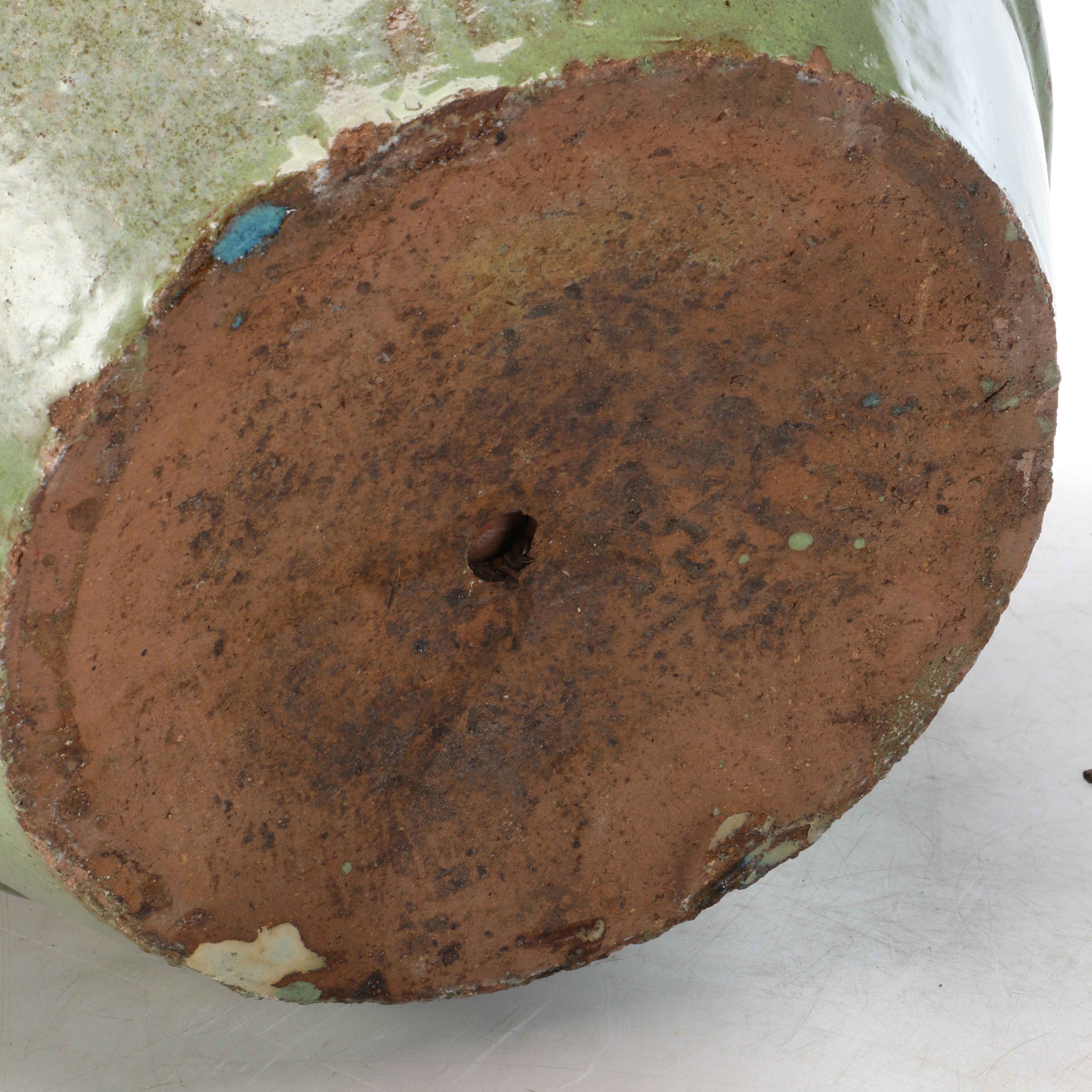 Ridged Celadon Earthenware with Other Planters and Metal Stand