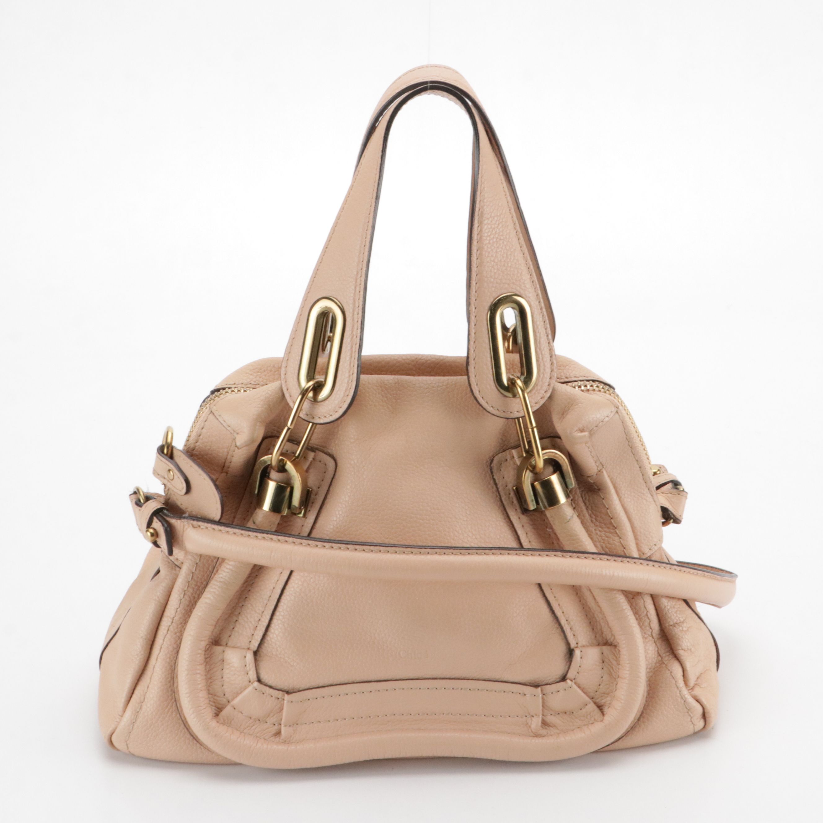 Chloé Paraty Handbag in Peach Grained Leather