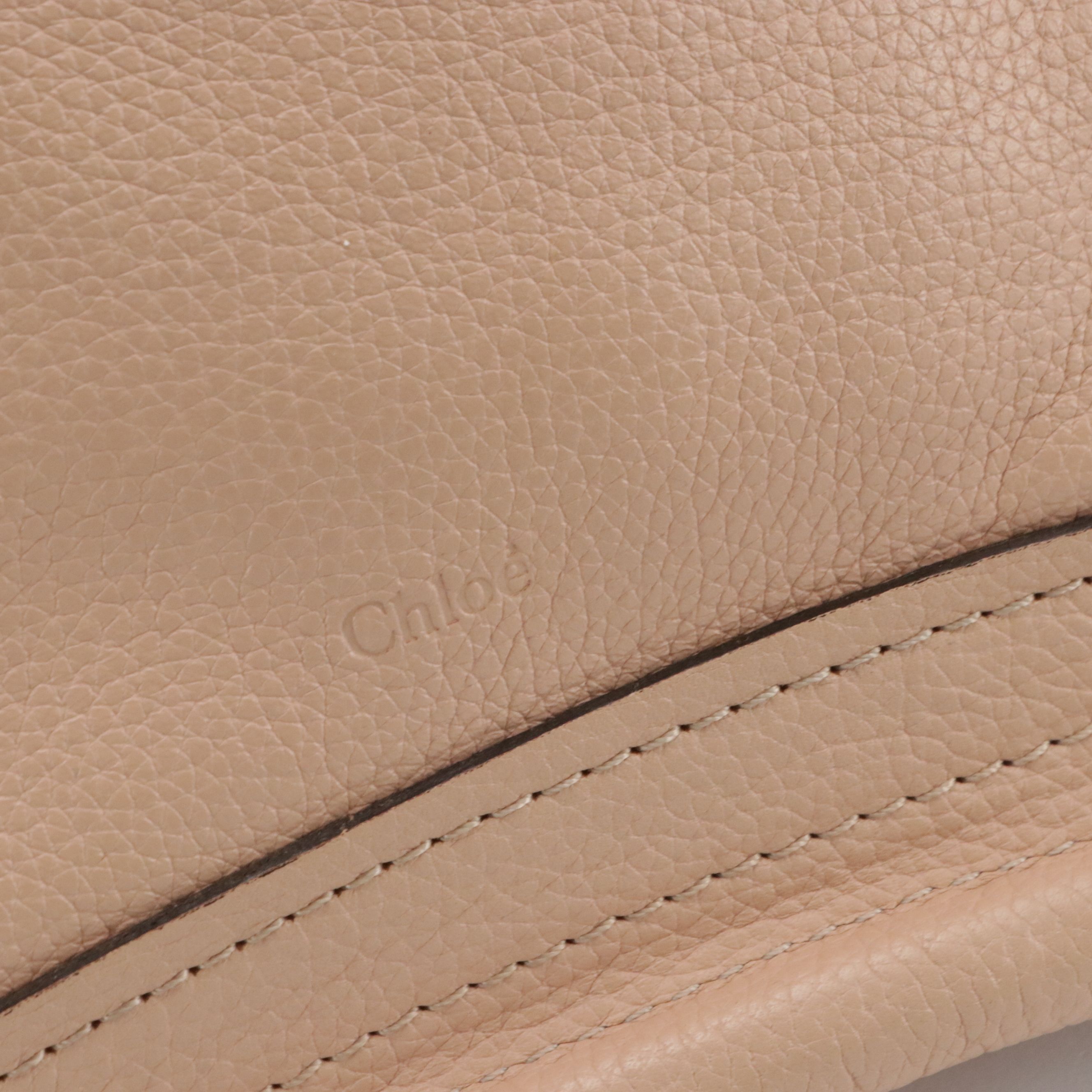 Chloé Paraty Handbag in Peach Grained Leather