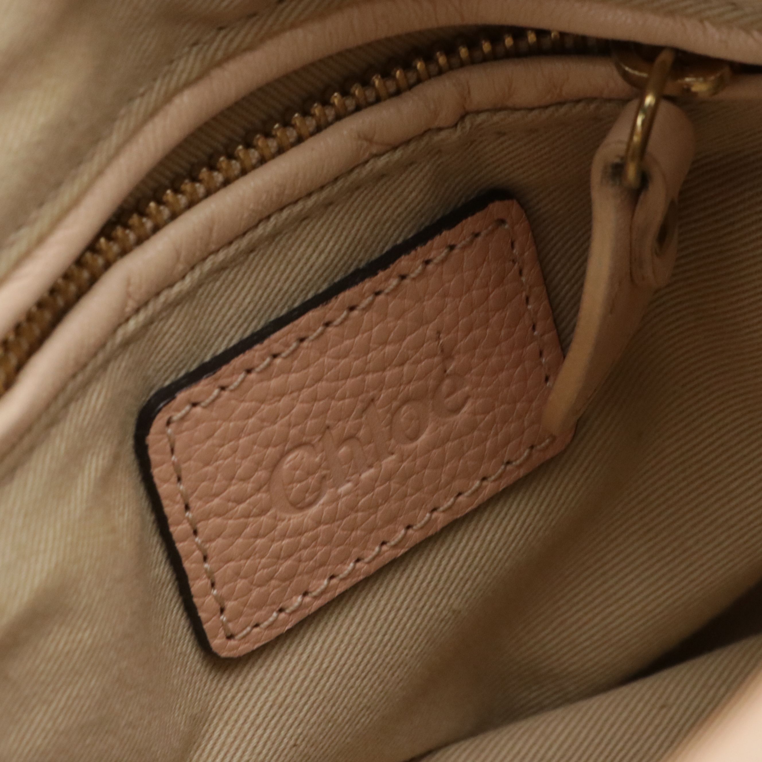 Chloé Paraty Handbag in Peach Grained Leather