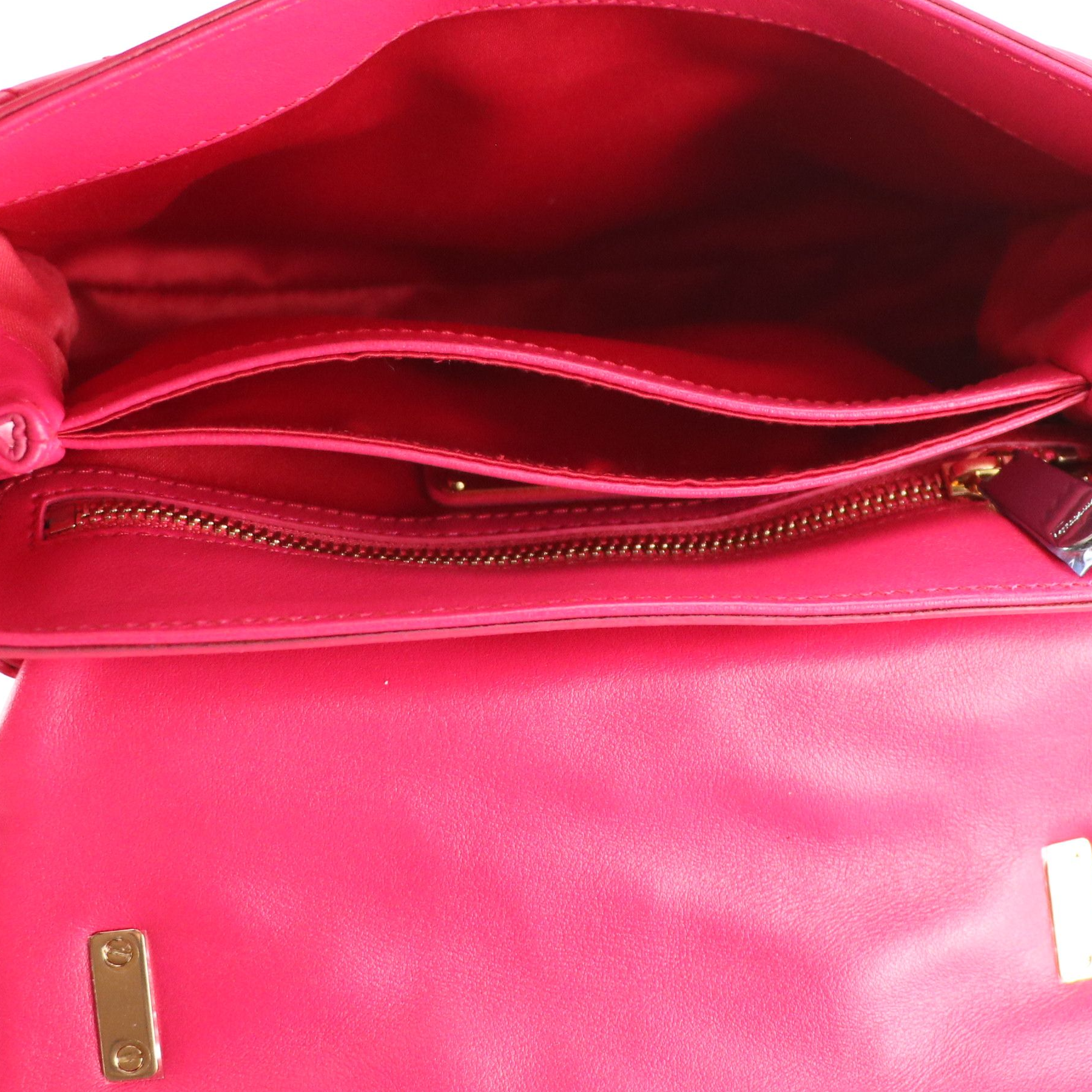 Salvatore Ferragamo Lexi Push-Lock Two Way Bag in Hot Pink Quilted Leather