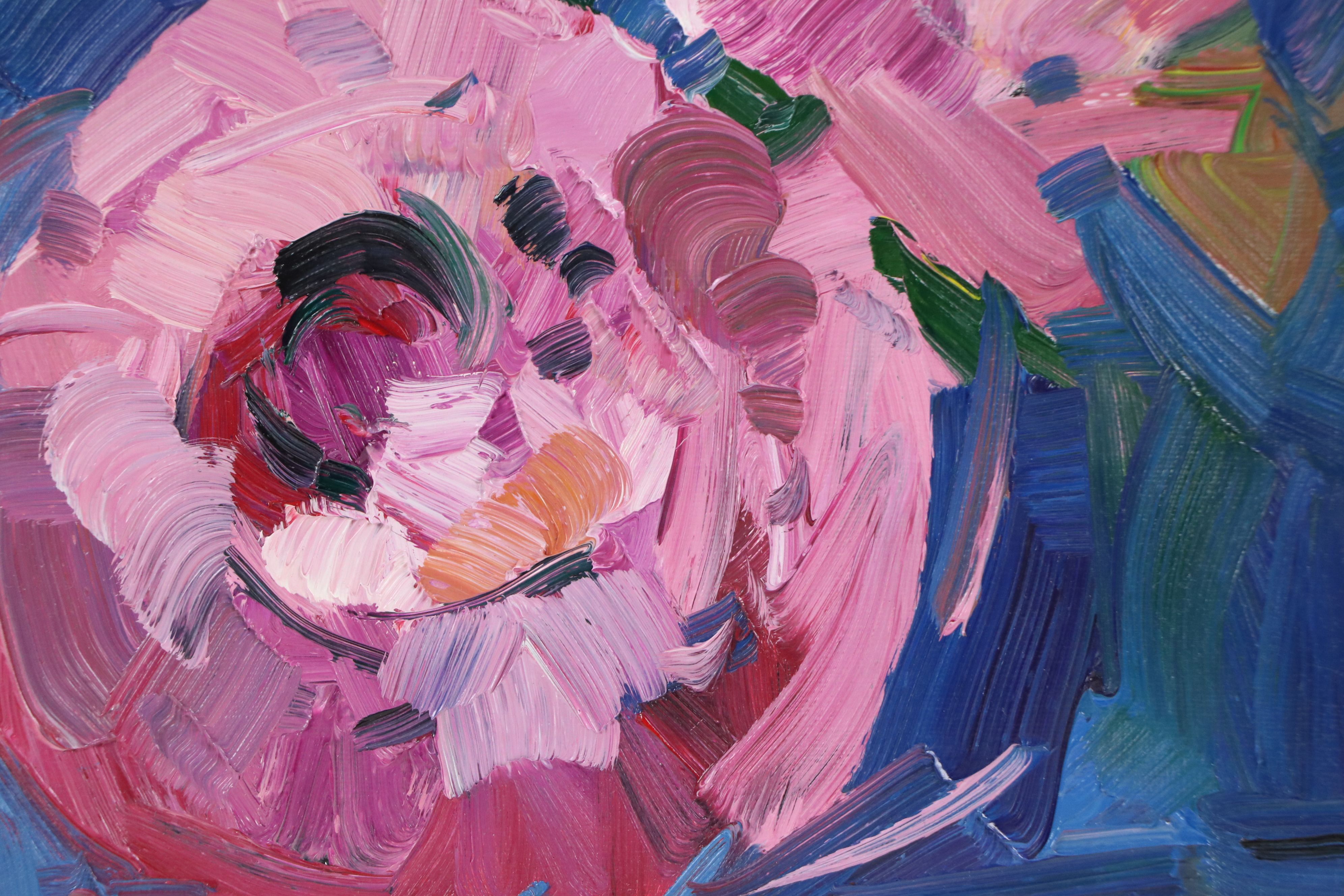 José Trujillo Oil Painting "Blushing Peonies," 2021