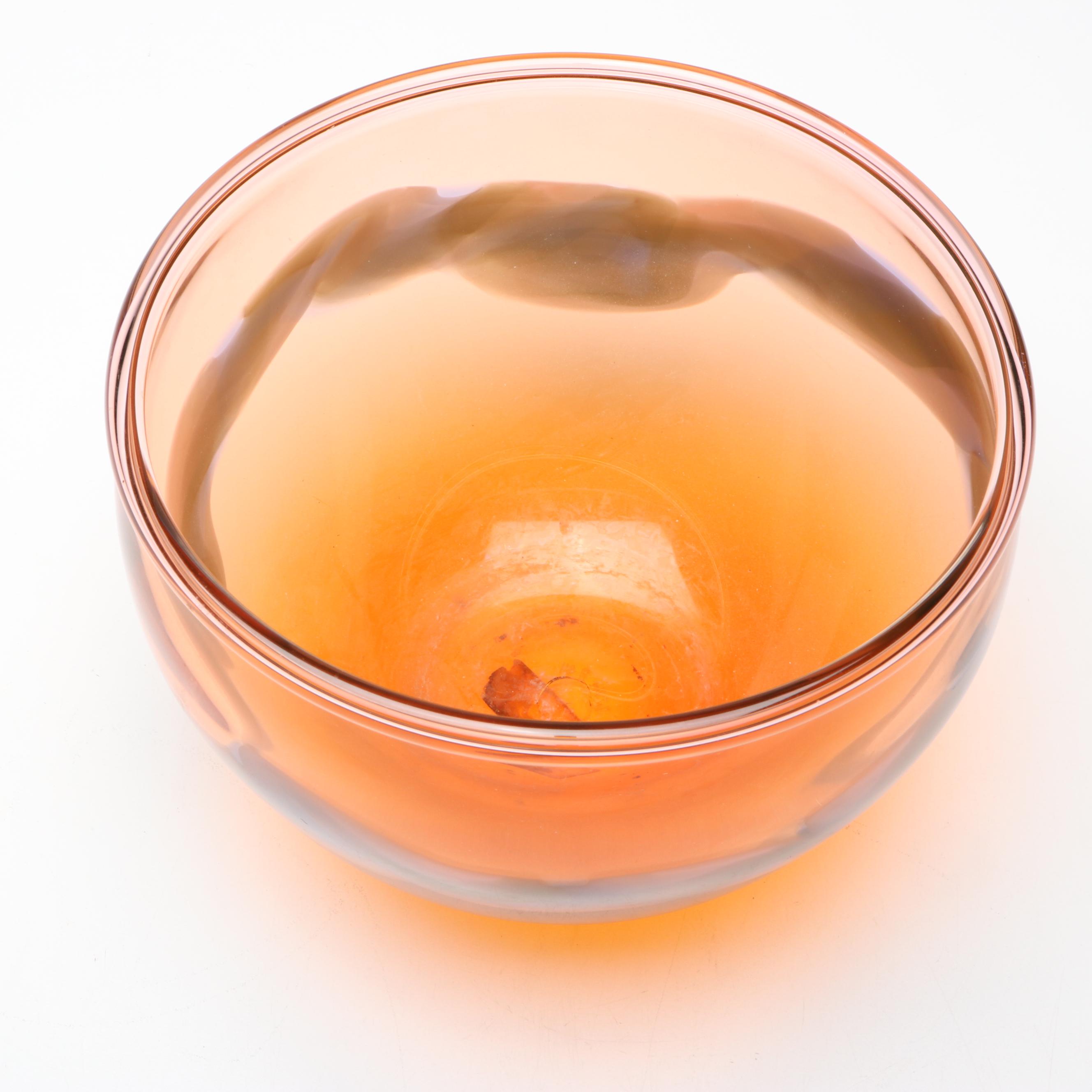 Swedish Wilkes StudioGlas Blown Glass Bowl, 1984