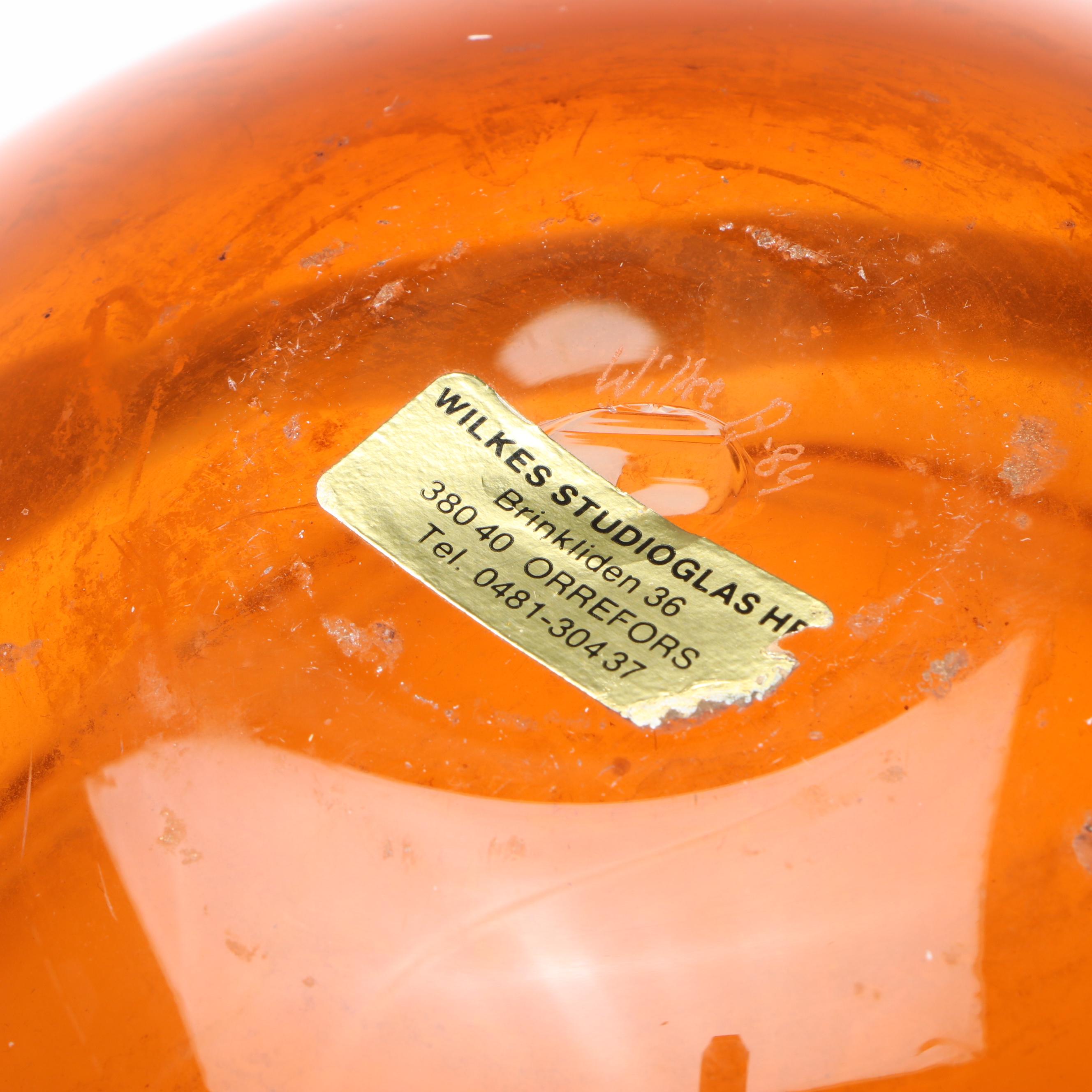 Swedish Wilkes StudioGlas Blown Glass Bowl, 1984