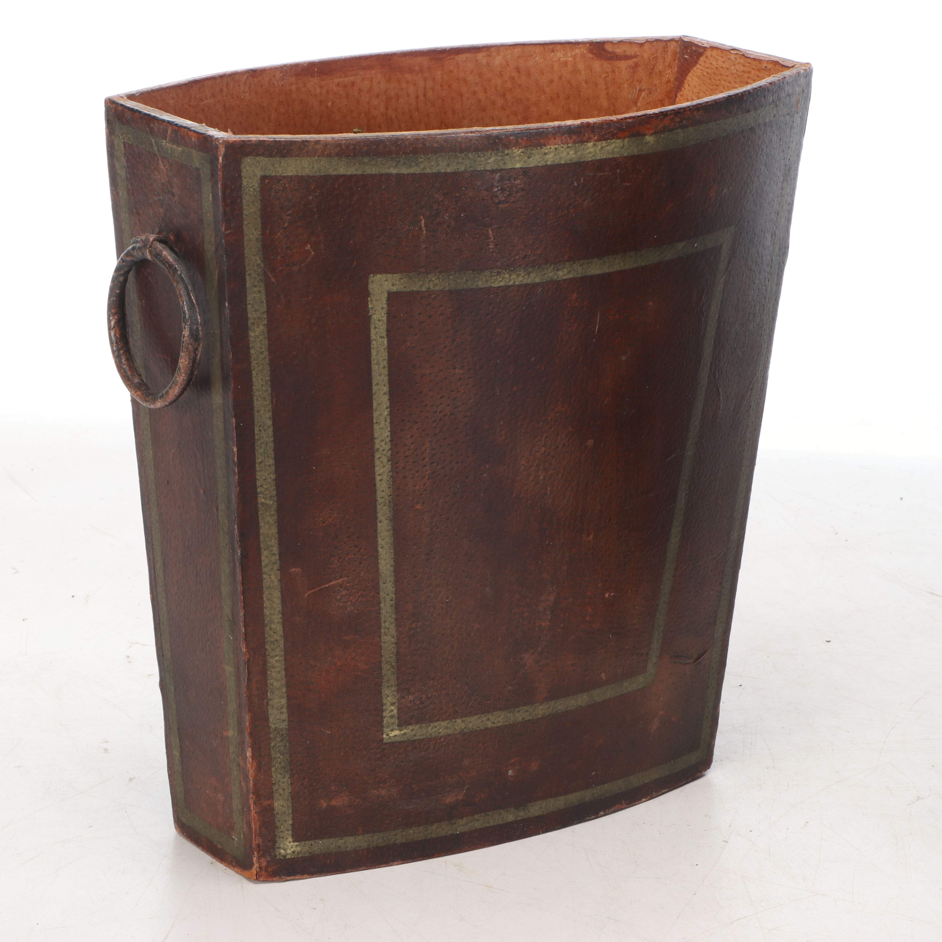 Pair of Leather Covered Umbrella Stands