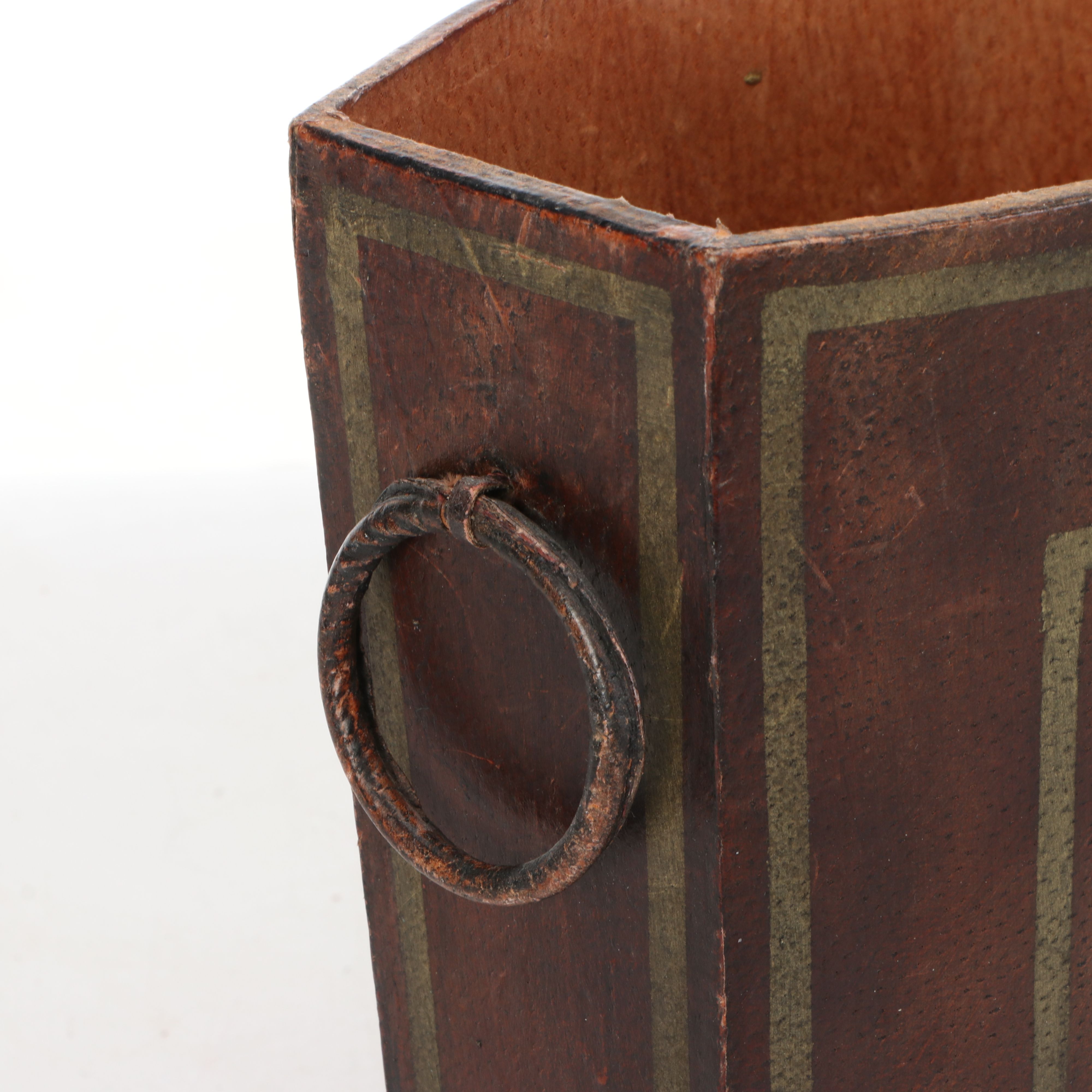 Pair of Leather Covered Umbrella Stands