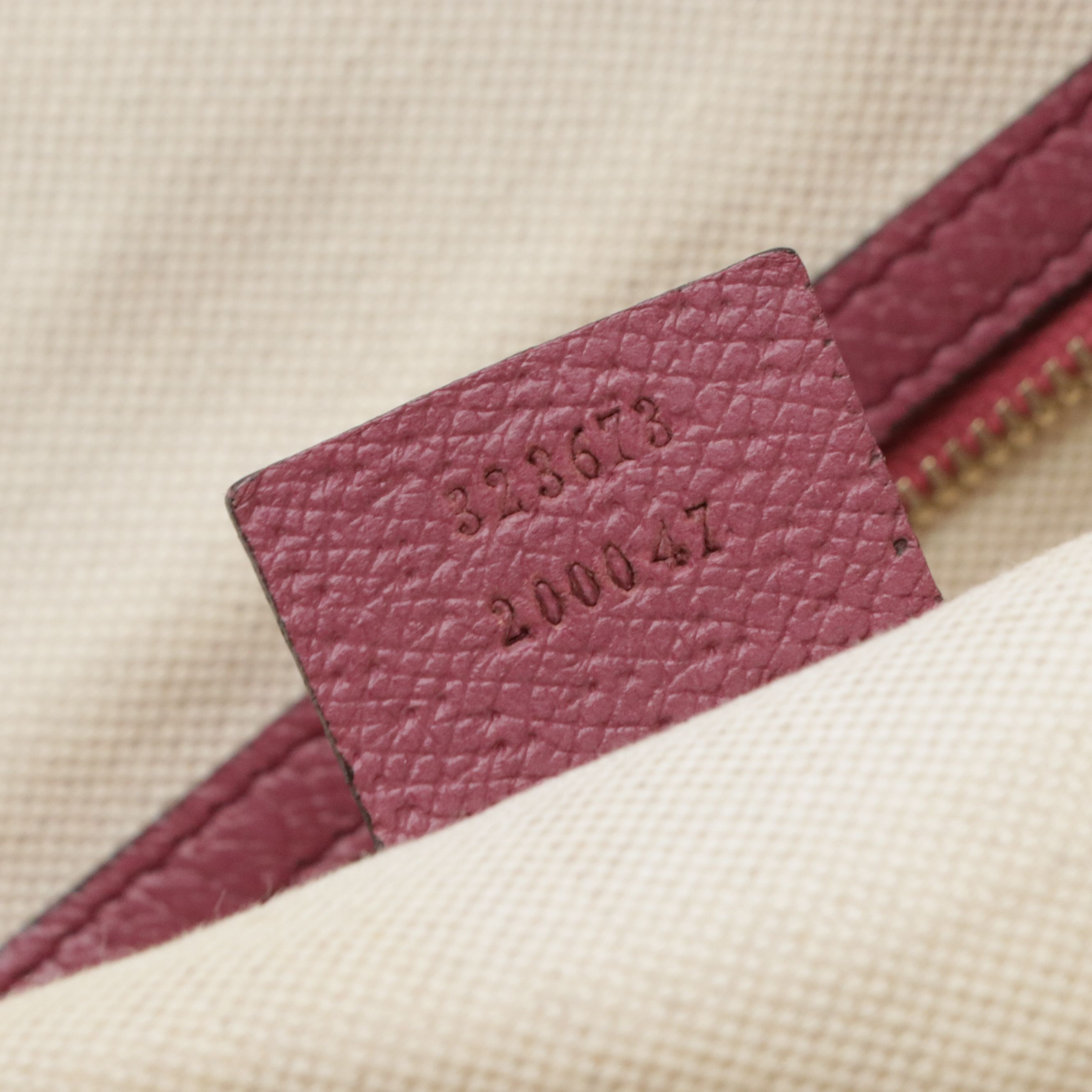 Gucci Large Bree Domed Zip-Around Bag in GG Canvas and Pink Cinghiale Leather