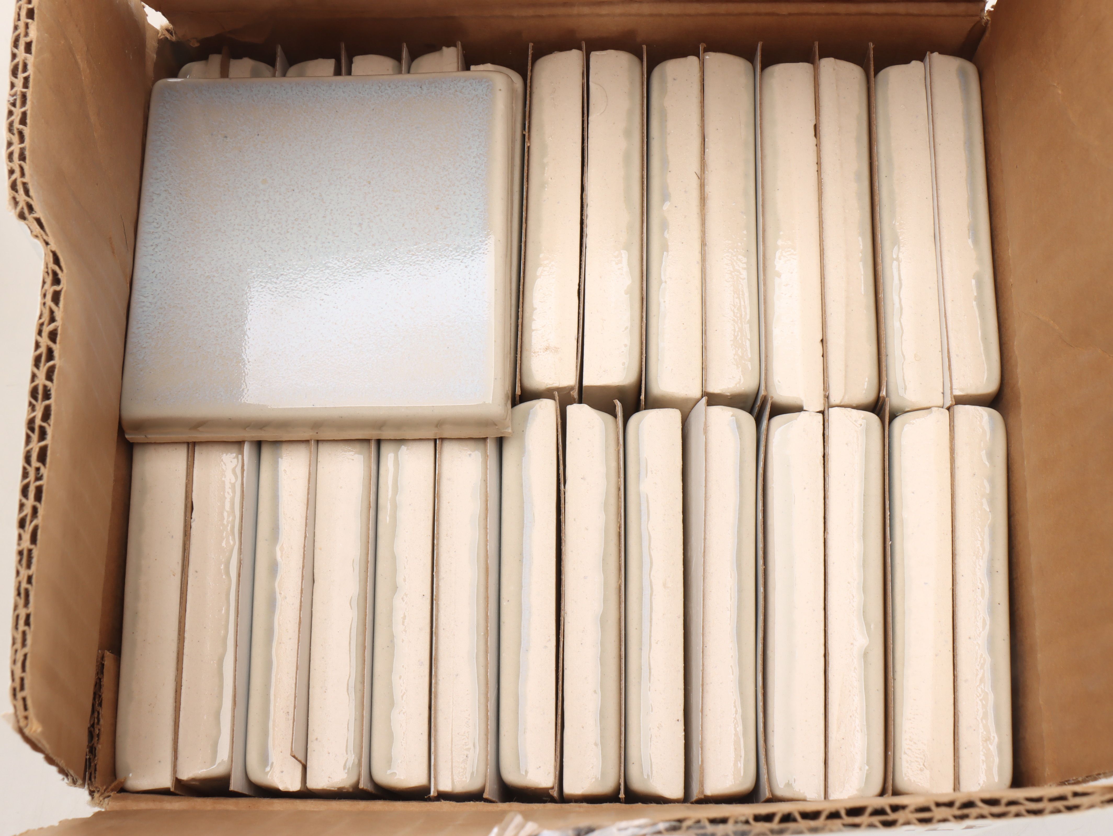 Rookwood Pottery "Misty Moon" Production Field Tiles with Decorative Inlay Tiles