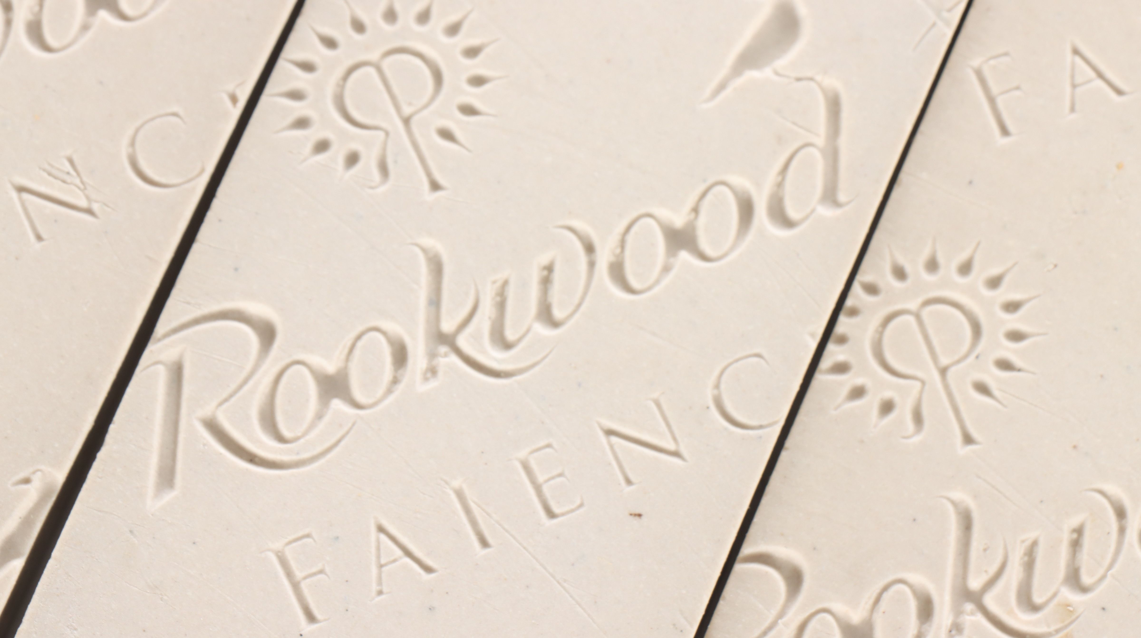 Rookwood Pottery "Misty Moon" Production Field Tiles with Decorative Inlay Tiles