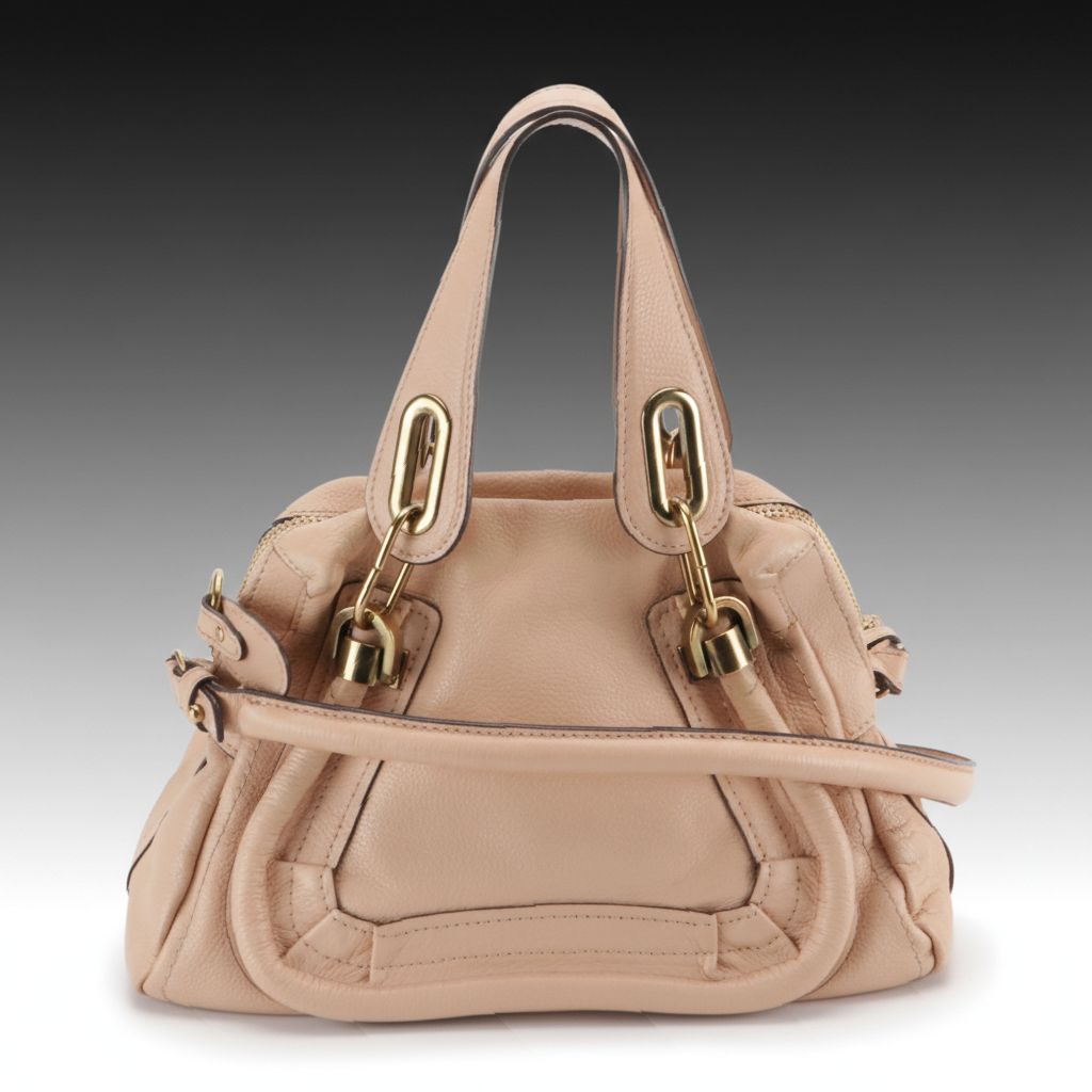 Chloé Paraty Handbag in Peach Grained Leather