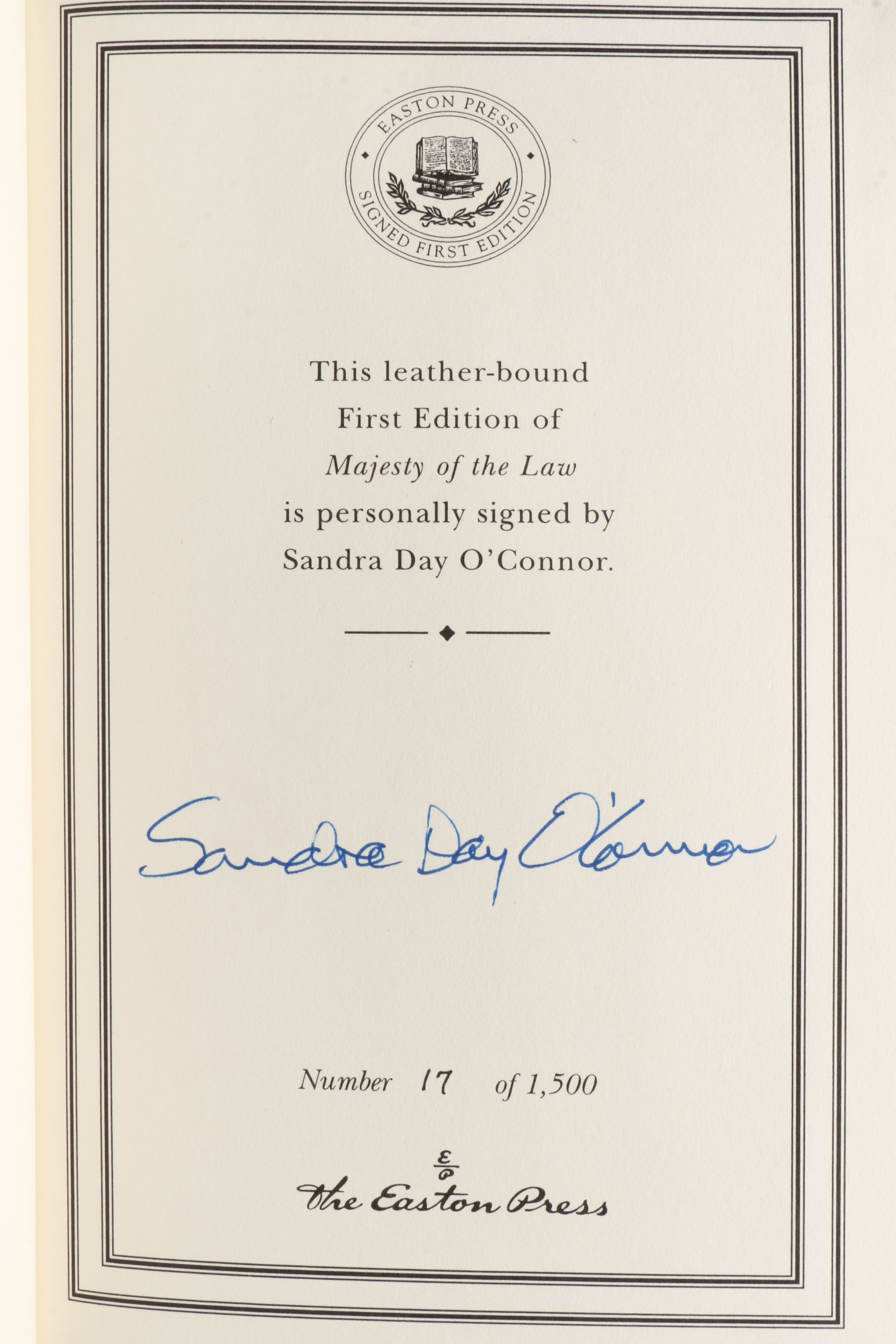 Signed First Edition "The Majesty of the Law" with More Signed First Editions