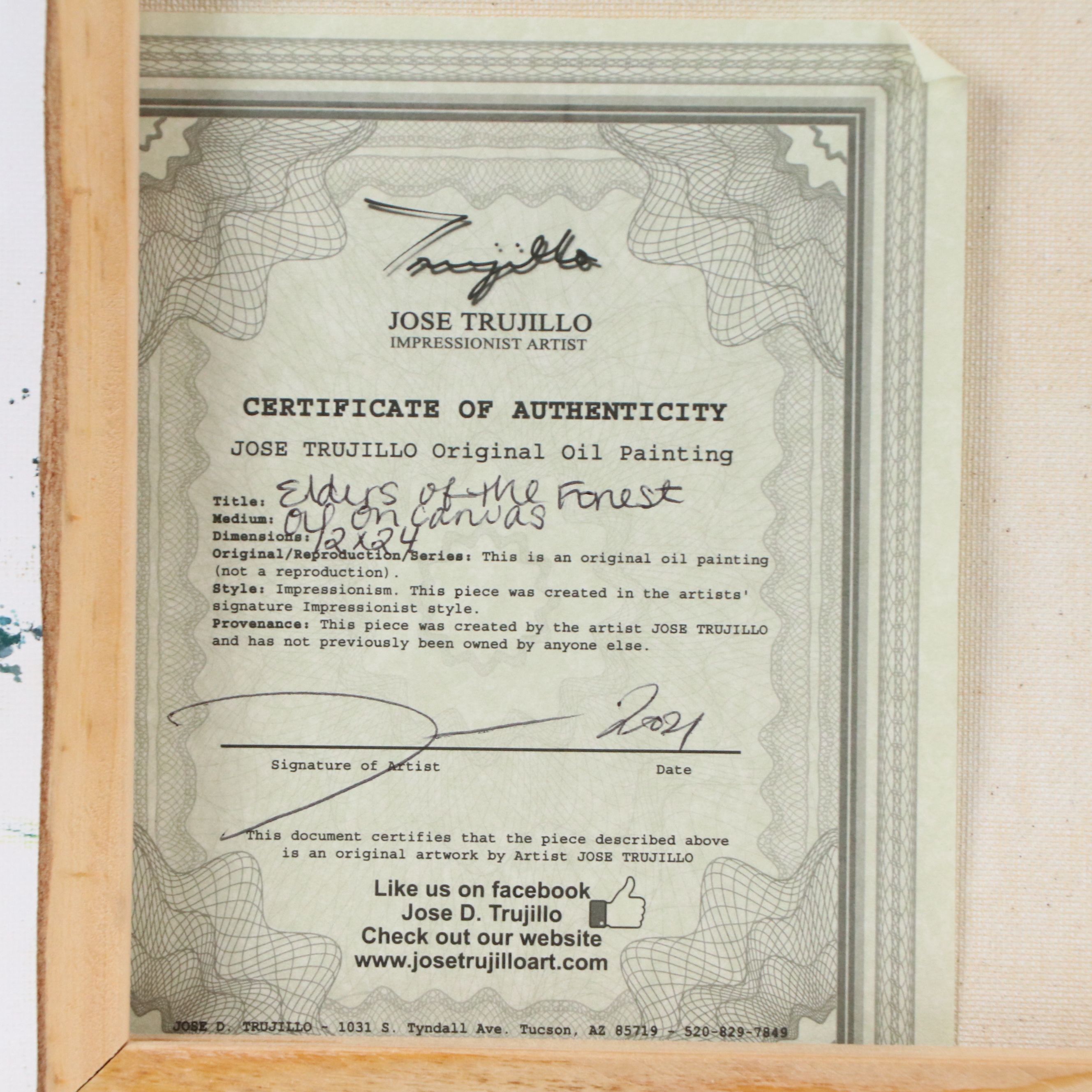 José Trujillo Oil Painting "Elders of the Forest," 2024