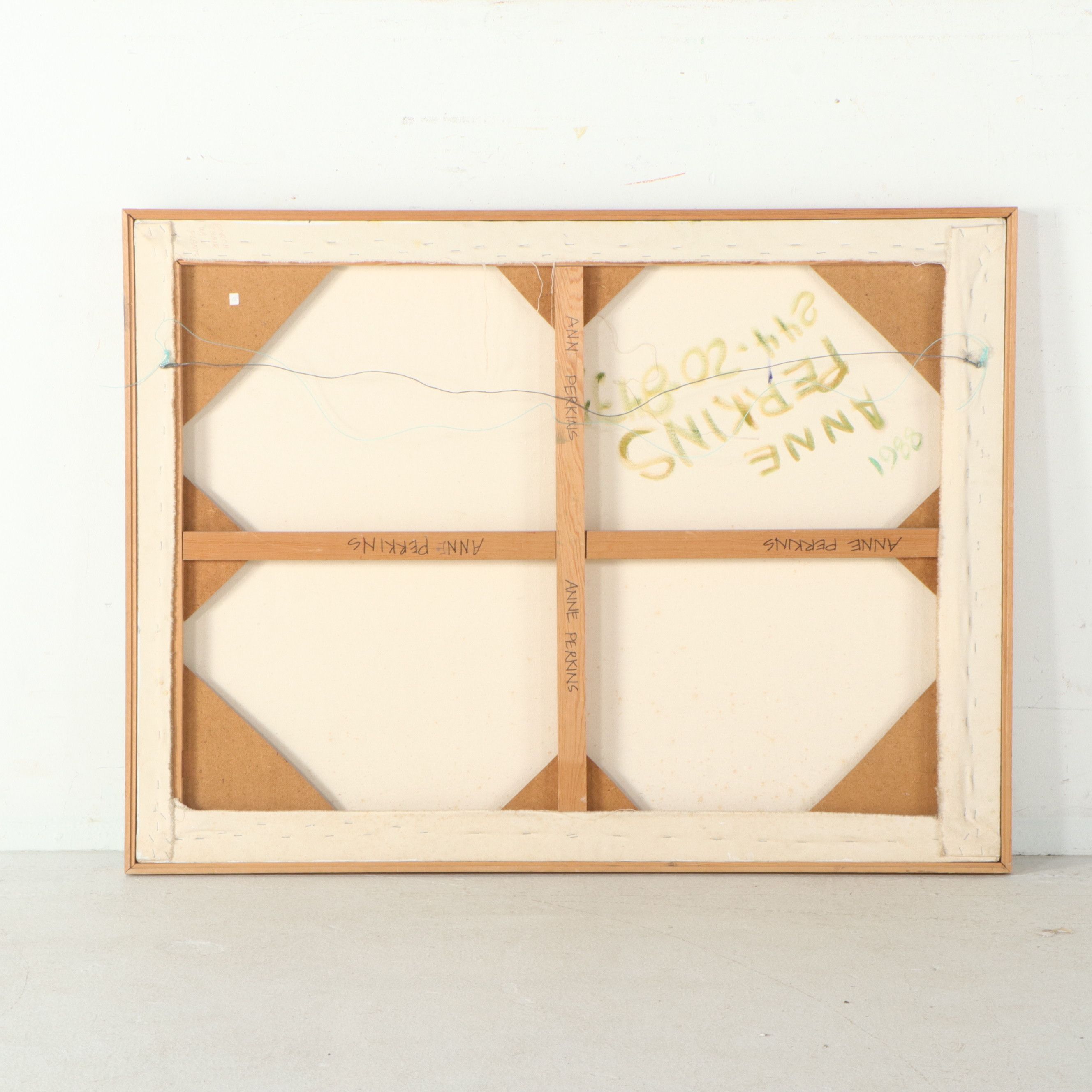 Anne Perkins Interior Scene Oil Painting of Reading Chair and Plants