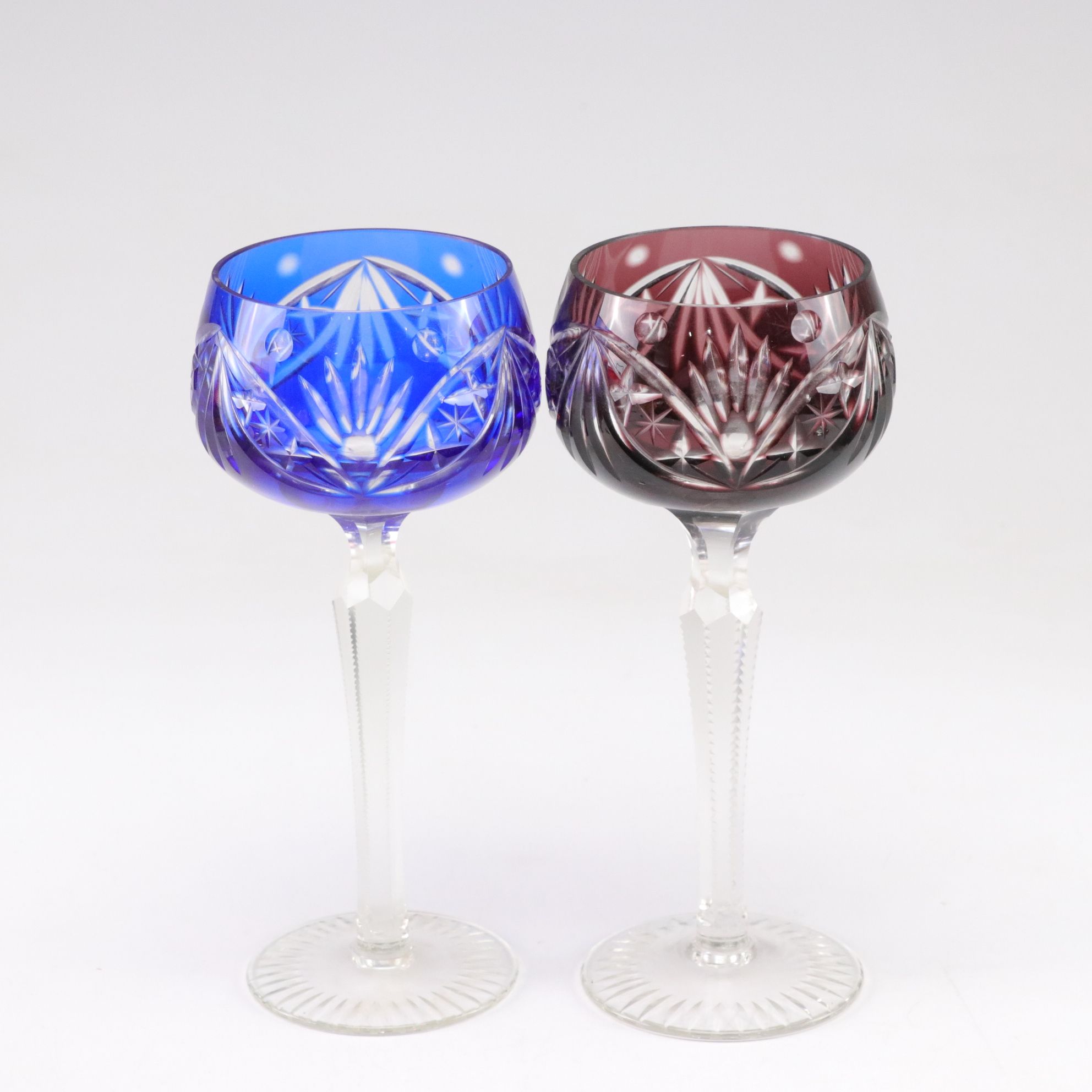 Mary Gregory Style Rummers with Cut to Clear Stemware and Other Decor