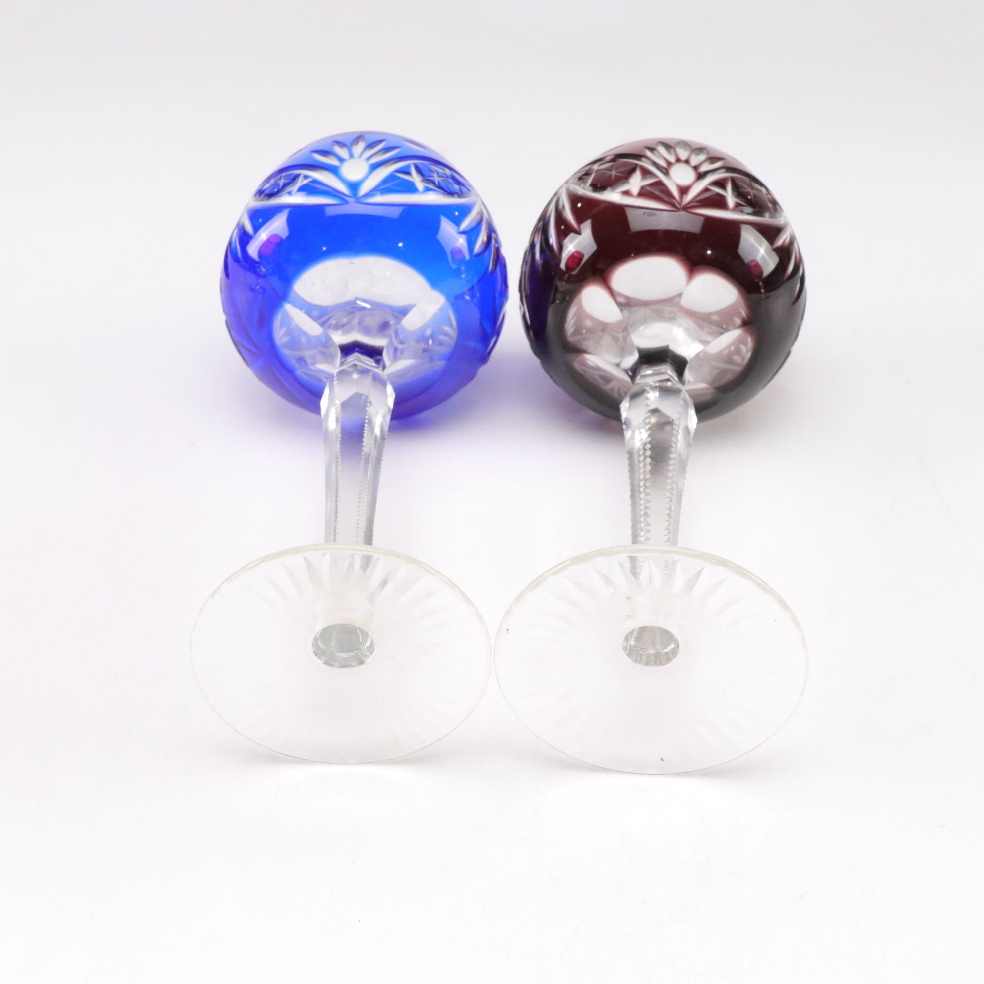 Mary Gregory Style Rummers with Cut to Clear Stemware and Other Decor