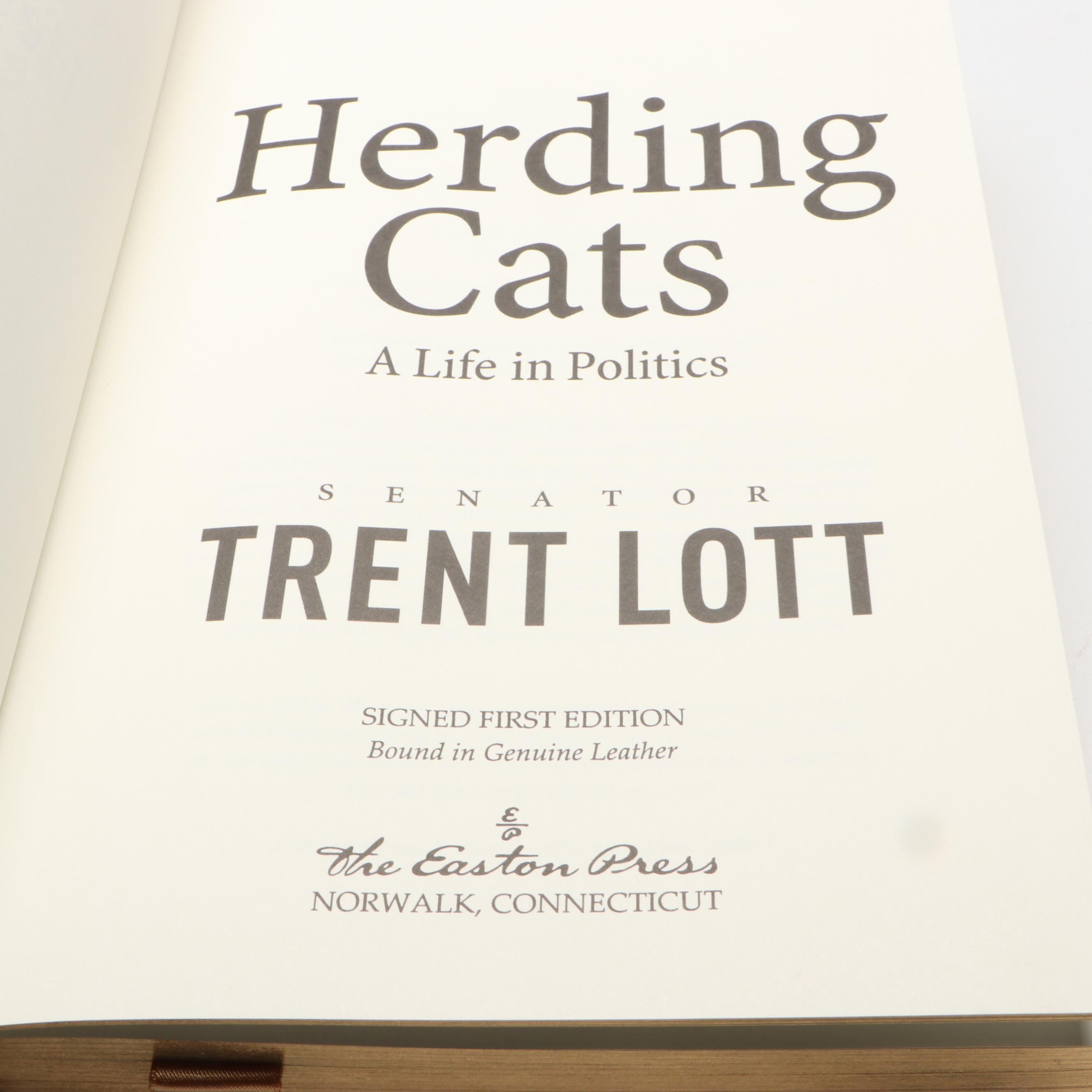 Signed Limited First Edition "Herding Cats" by Trent Lott and More Books