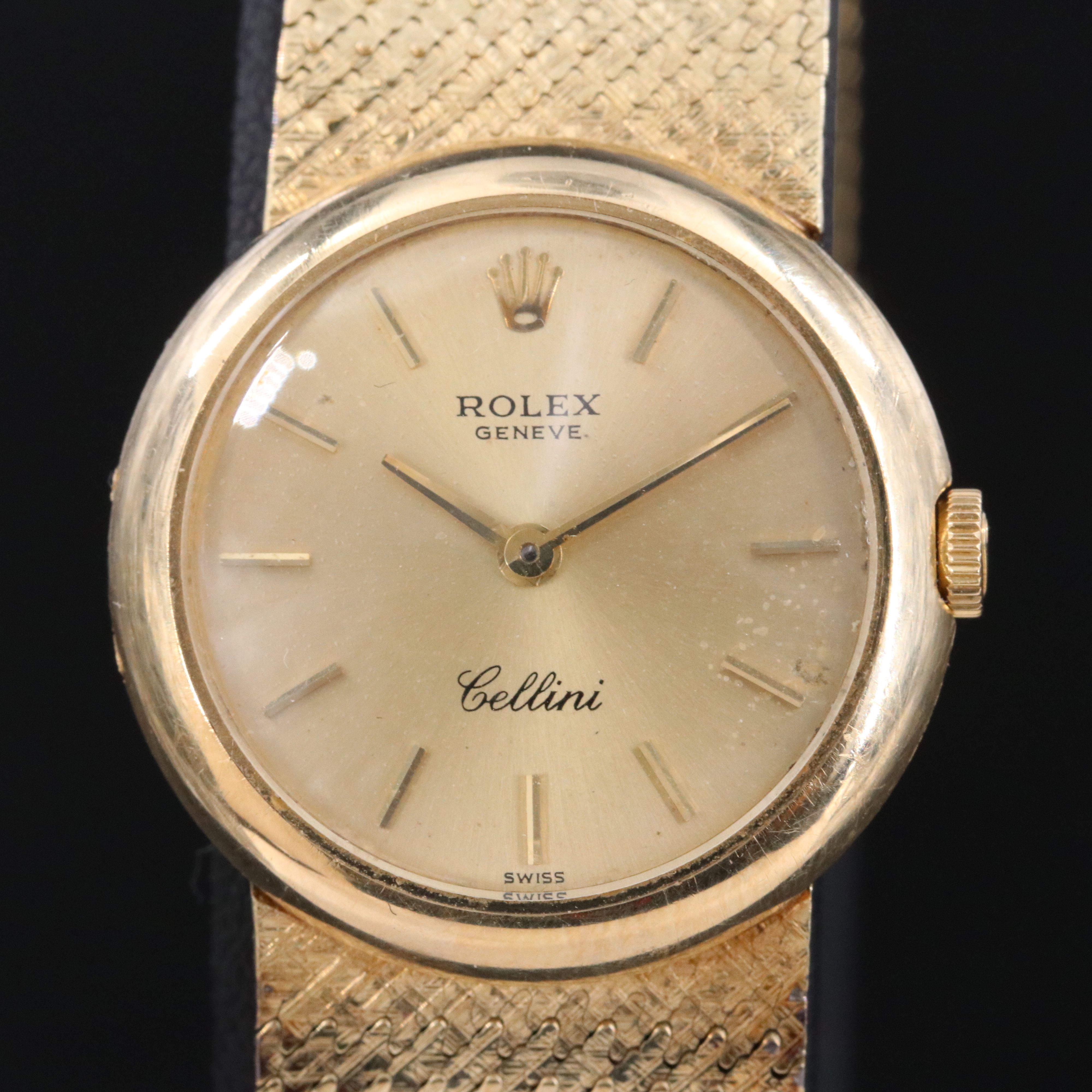 Vintage 14K Rolex Cellini Stem Wind Dress Watch