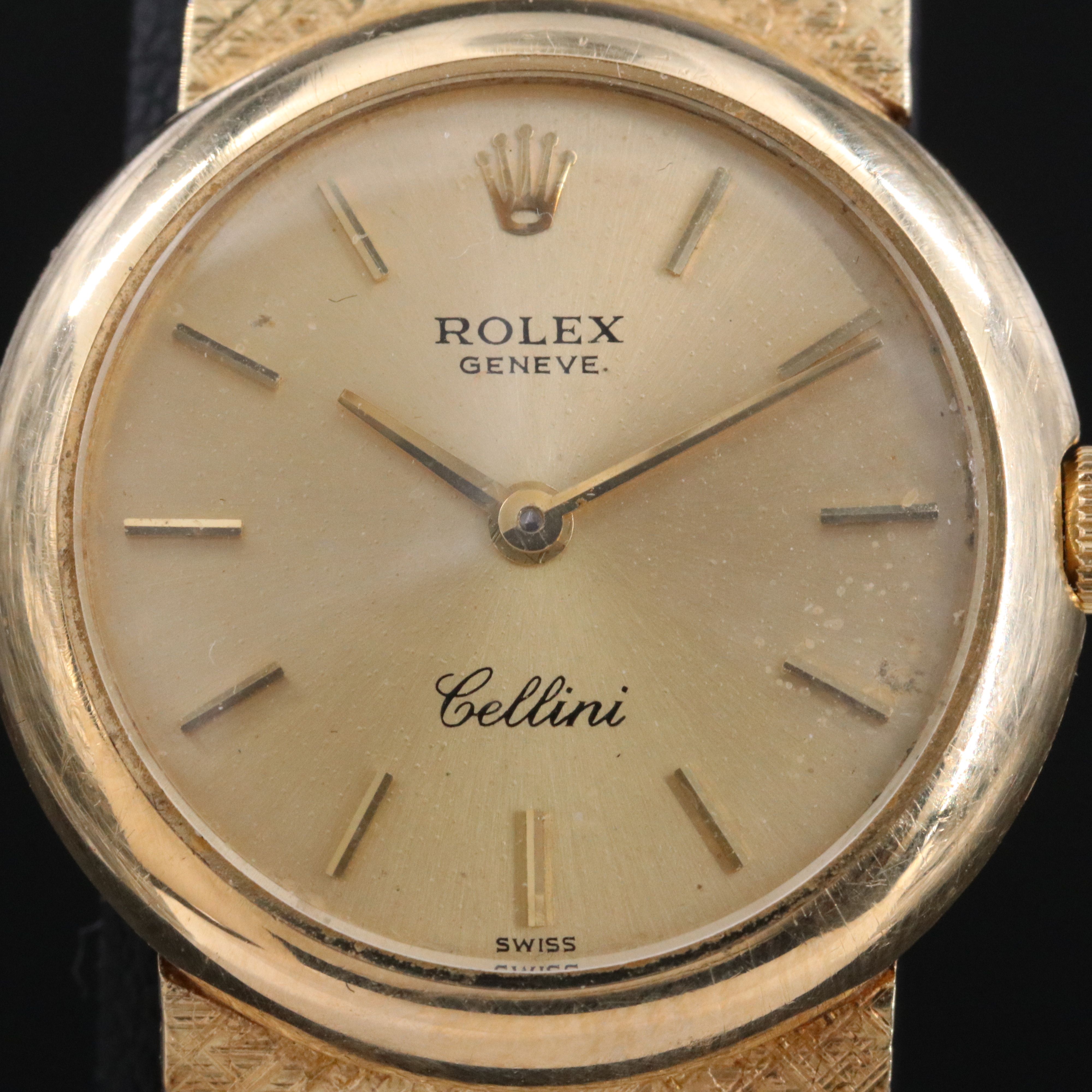 Vintage 14K Rolex Cellini Stem Wind Dress Watch