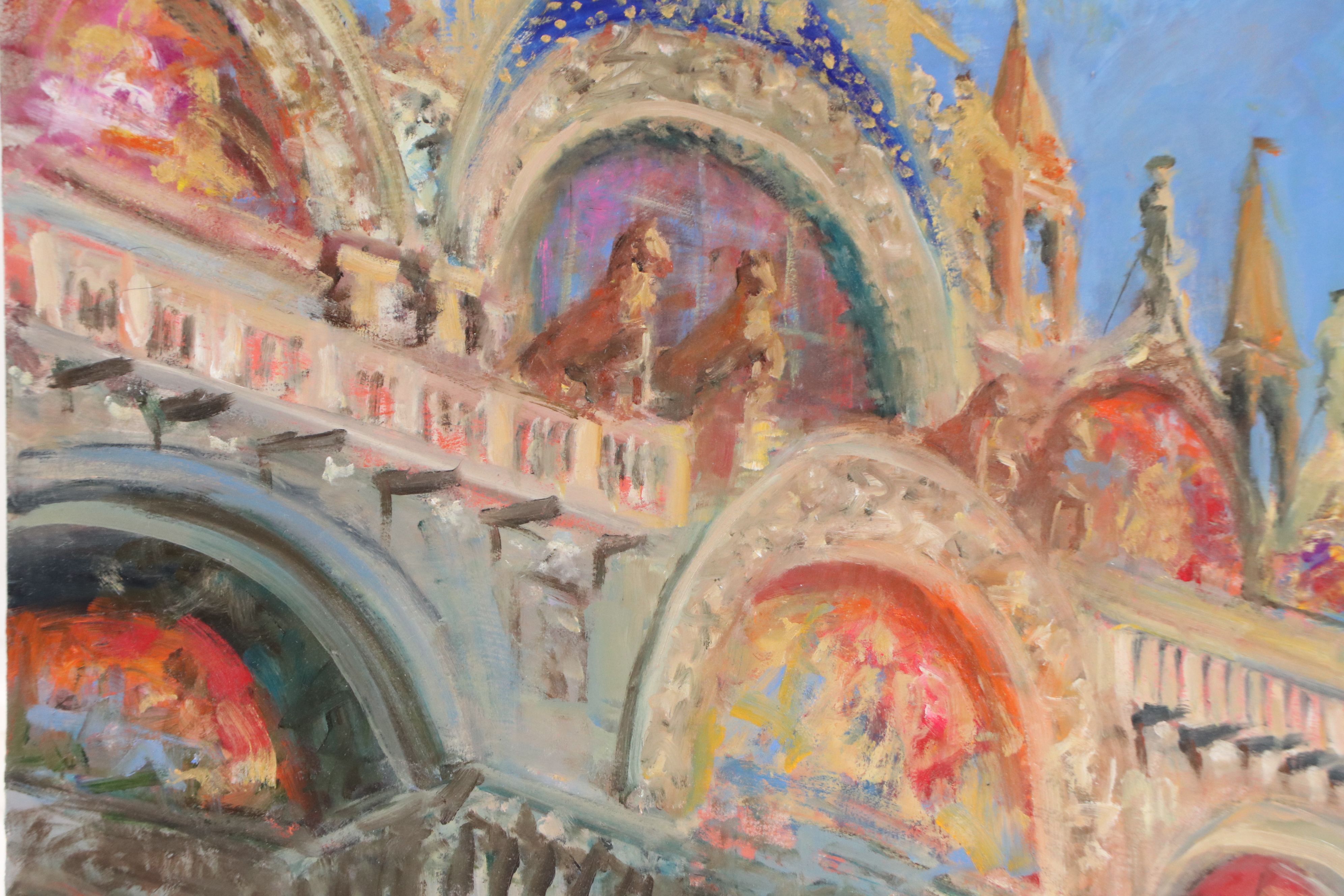 Nino Pippa Oil Painting "Venice - Glimpse of Saint Mark's Cathedral," 2019