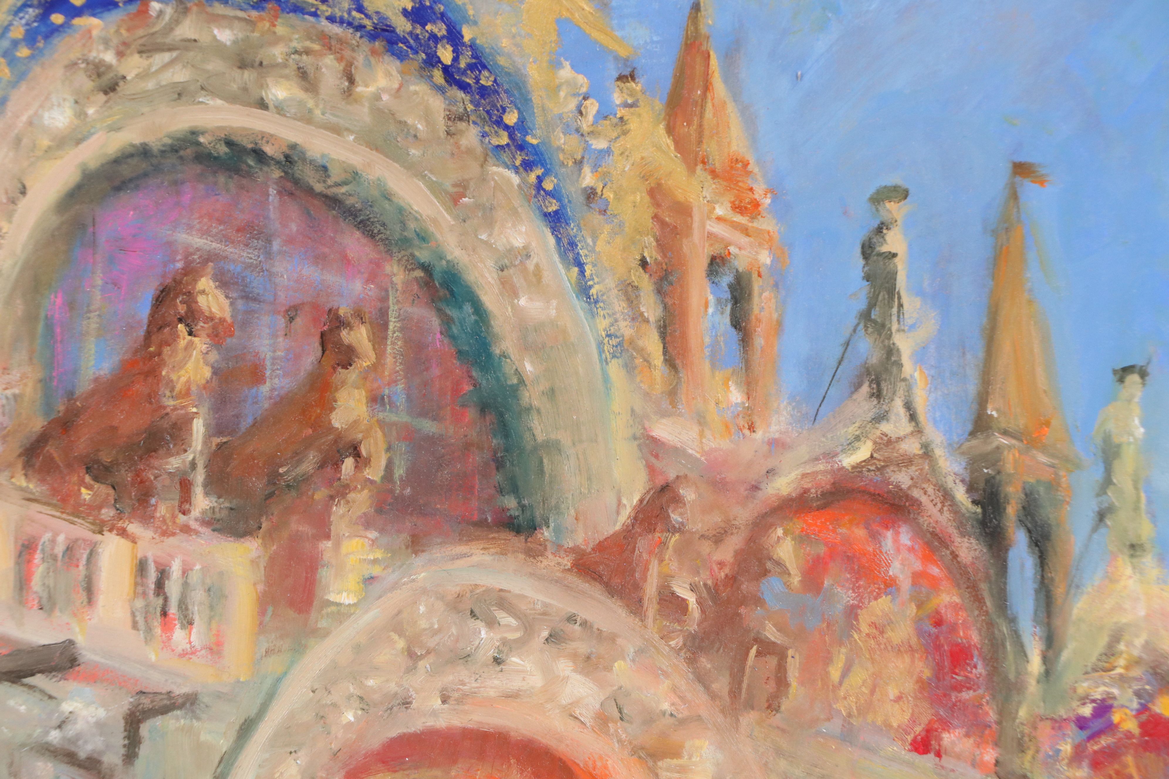 Nino Pippa Oil Painting "Venice - Glimpse of Saint Mark's Cathedral," 2019