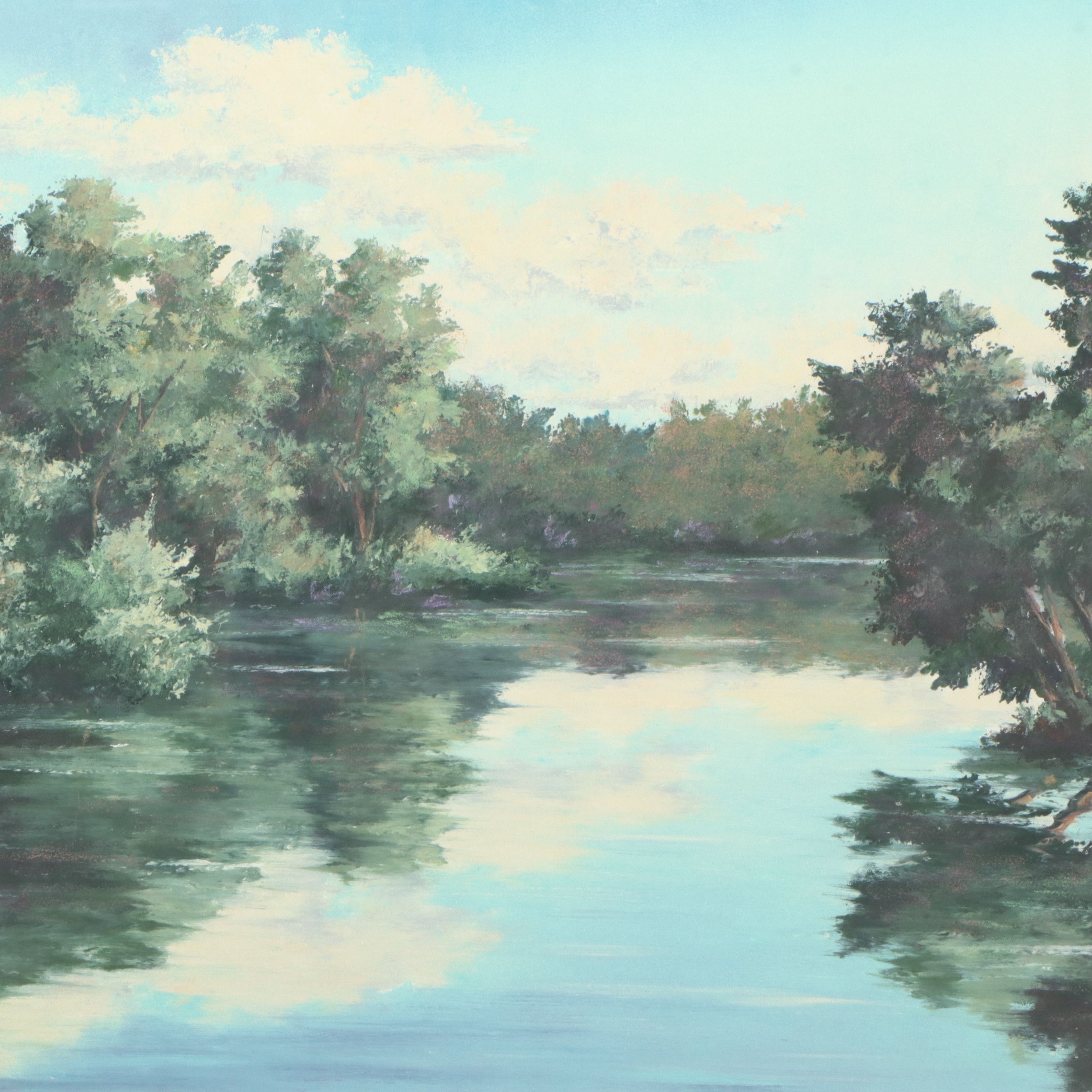 Peggy Corthouts Offset Lithograph "Willow Lake"