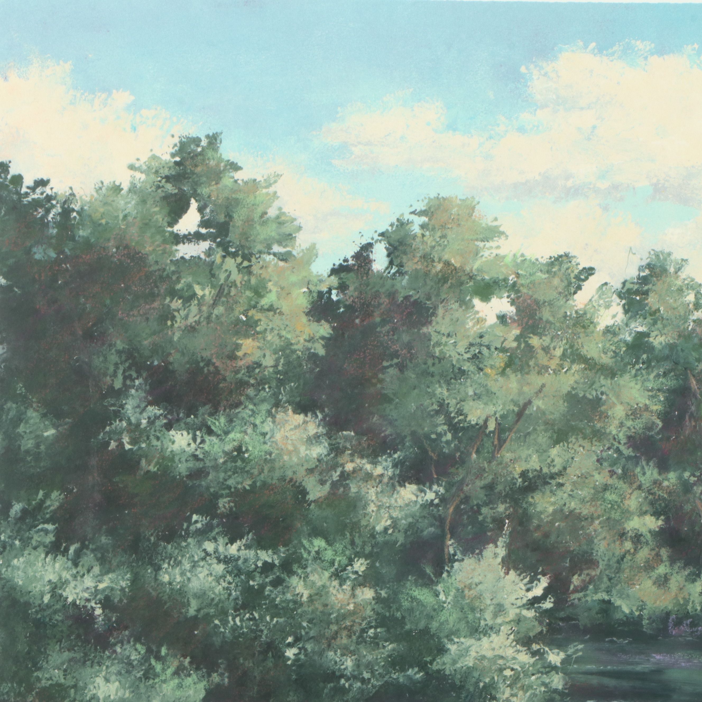 Peggy Corthouts Offset Lithograph "Willow Lake"