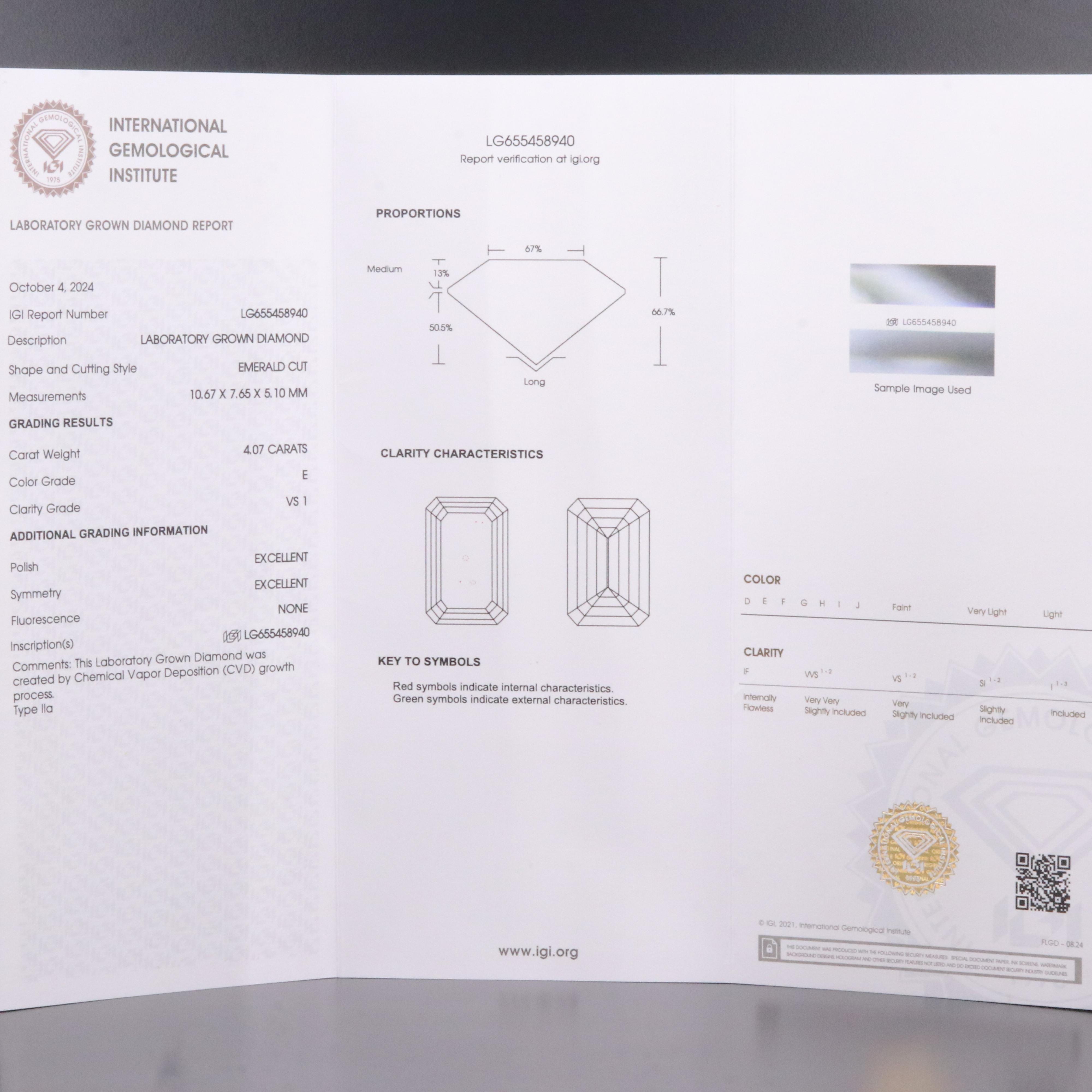 Loose 8.14 CTW Lab Grown Diamond Pair with IGI Reports