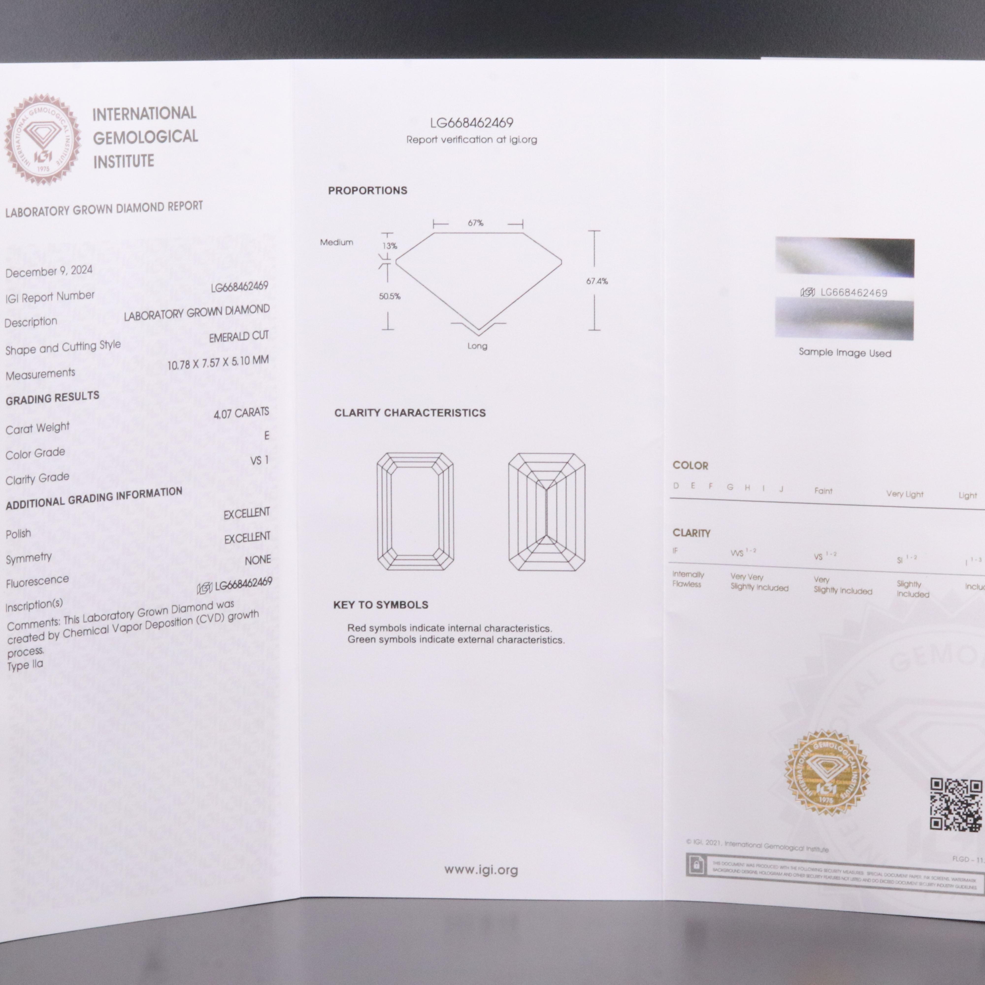 Loose 8.14 CTW Lab Grown Diamond Pair with IGI Reports