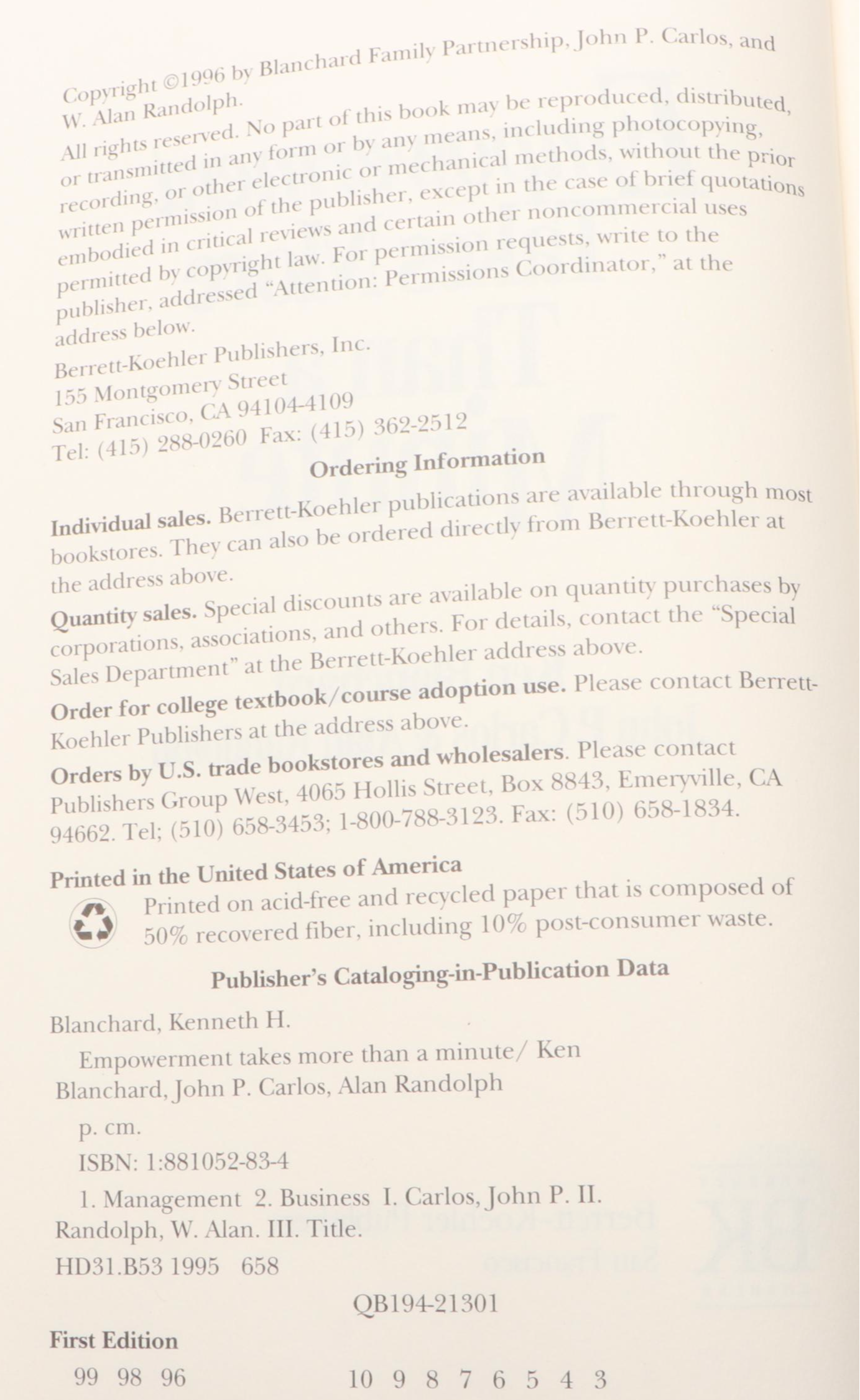 Signed "Empowerment" by Ken Blanchard with Other Political Books