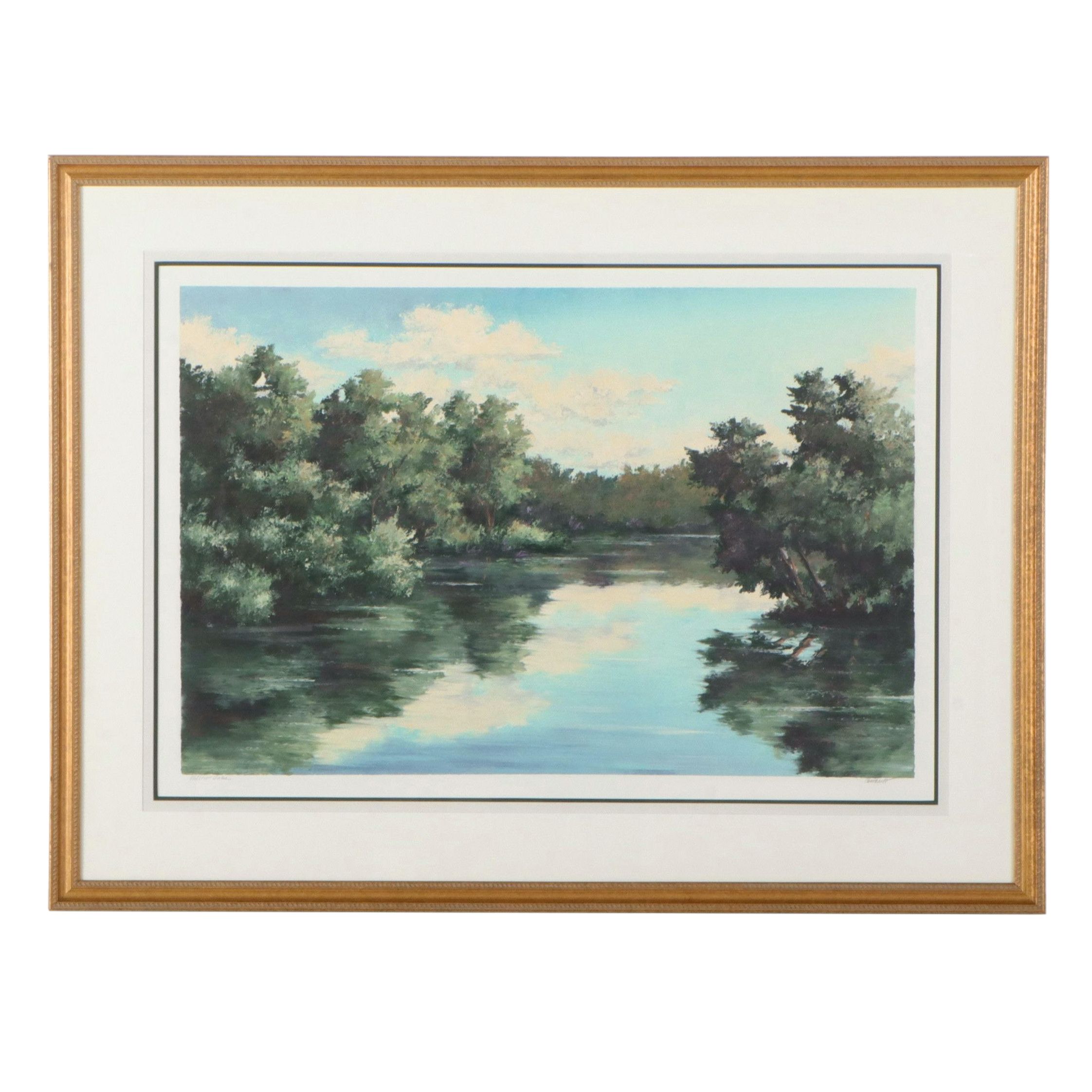 Peggy Corthouts Offset Lithograph "Willow Lake"