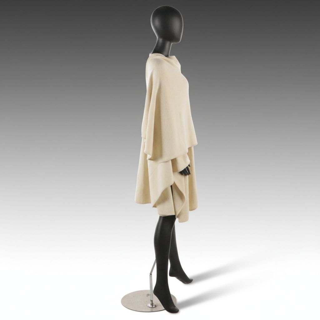 Halston Ivory Cashmere Wool Knit Wrap, 1970s