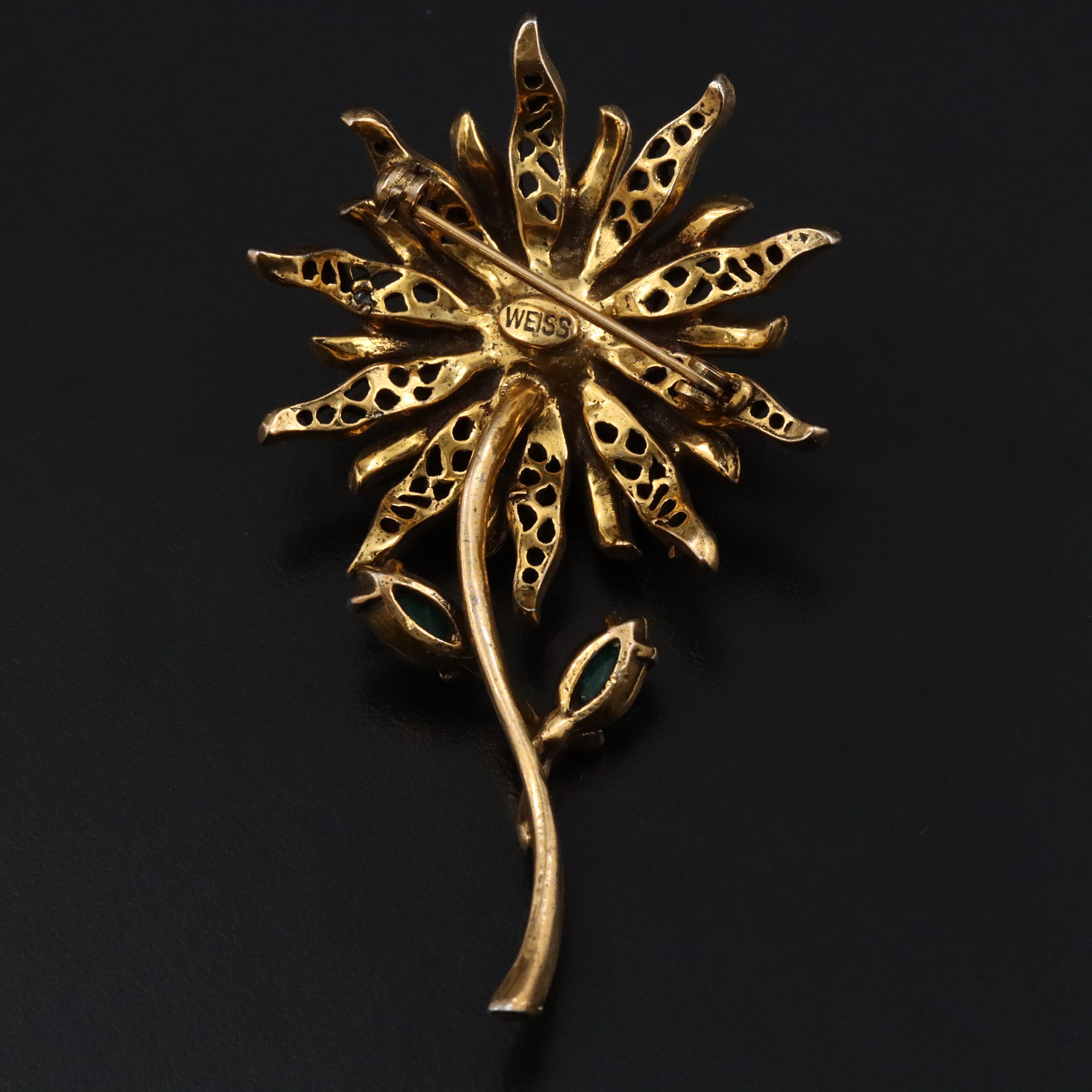 Weiss Rhinestone Flower Brooch