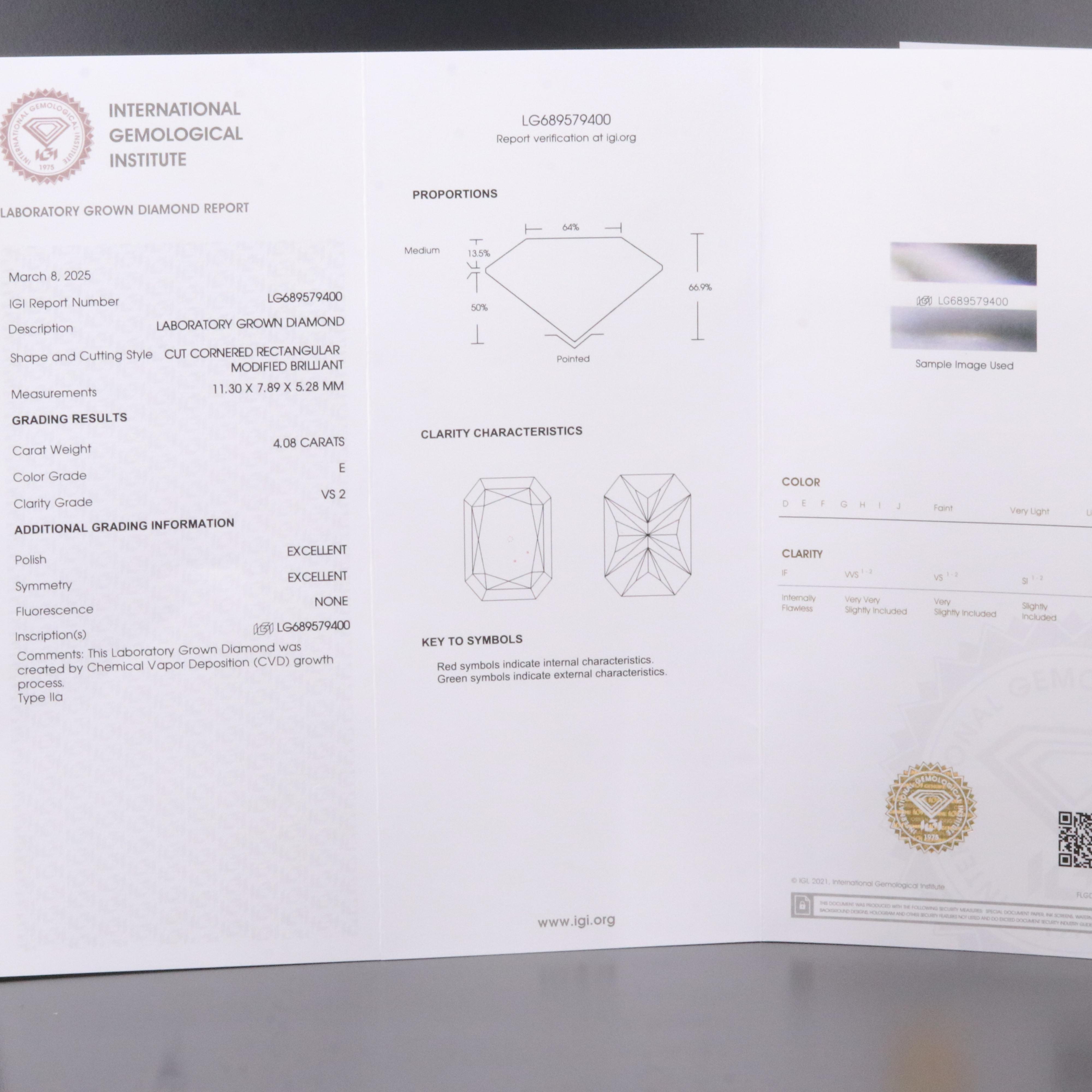 Loose 8.16 CTW Lab Grown Diamond Pair with IGI Reports