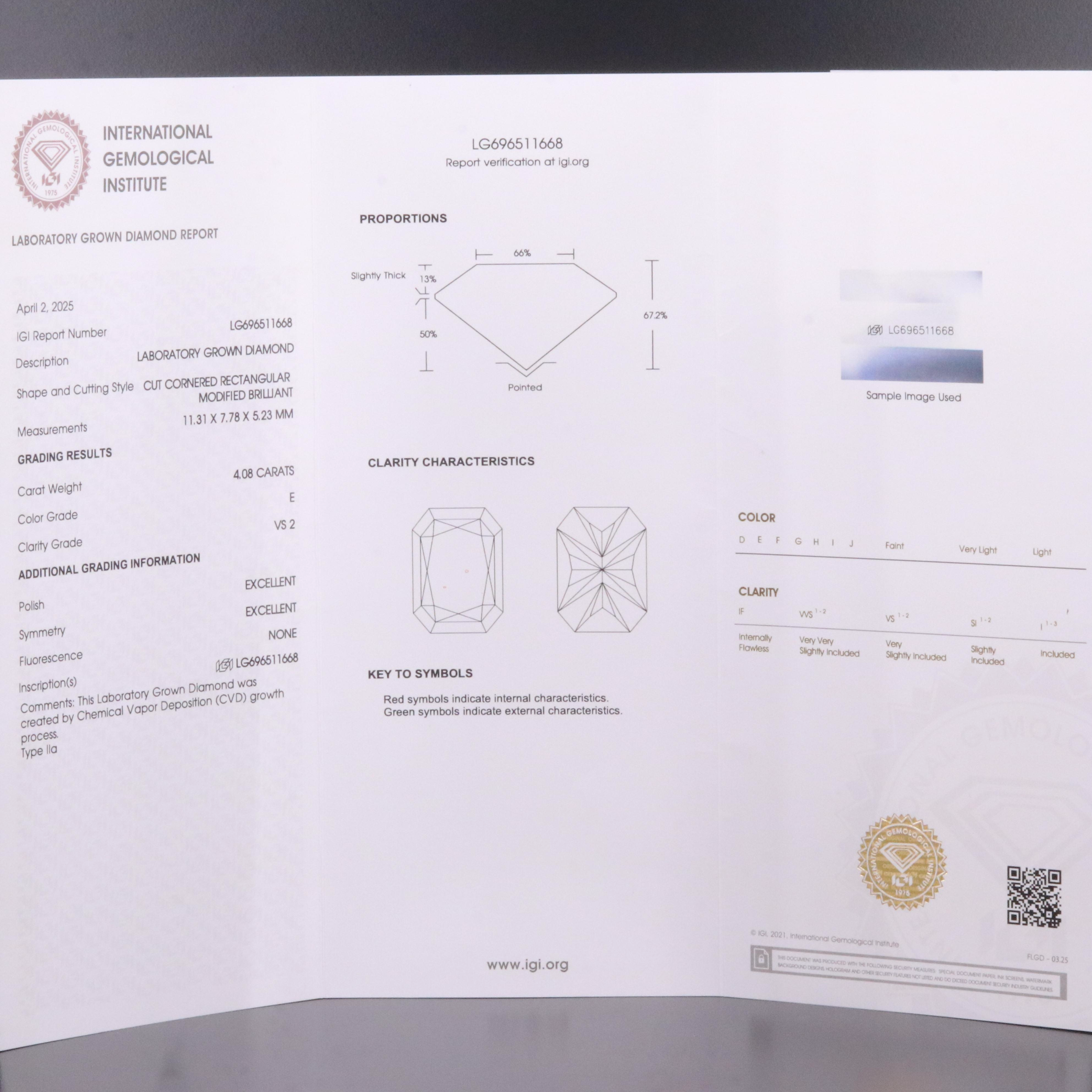 Loose 8.16 CTW Lab Grown Diamond Pair with IGI Reports