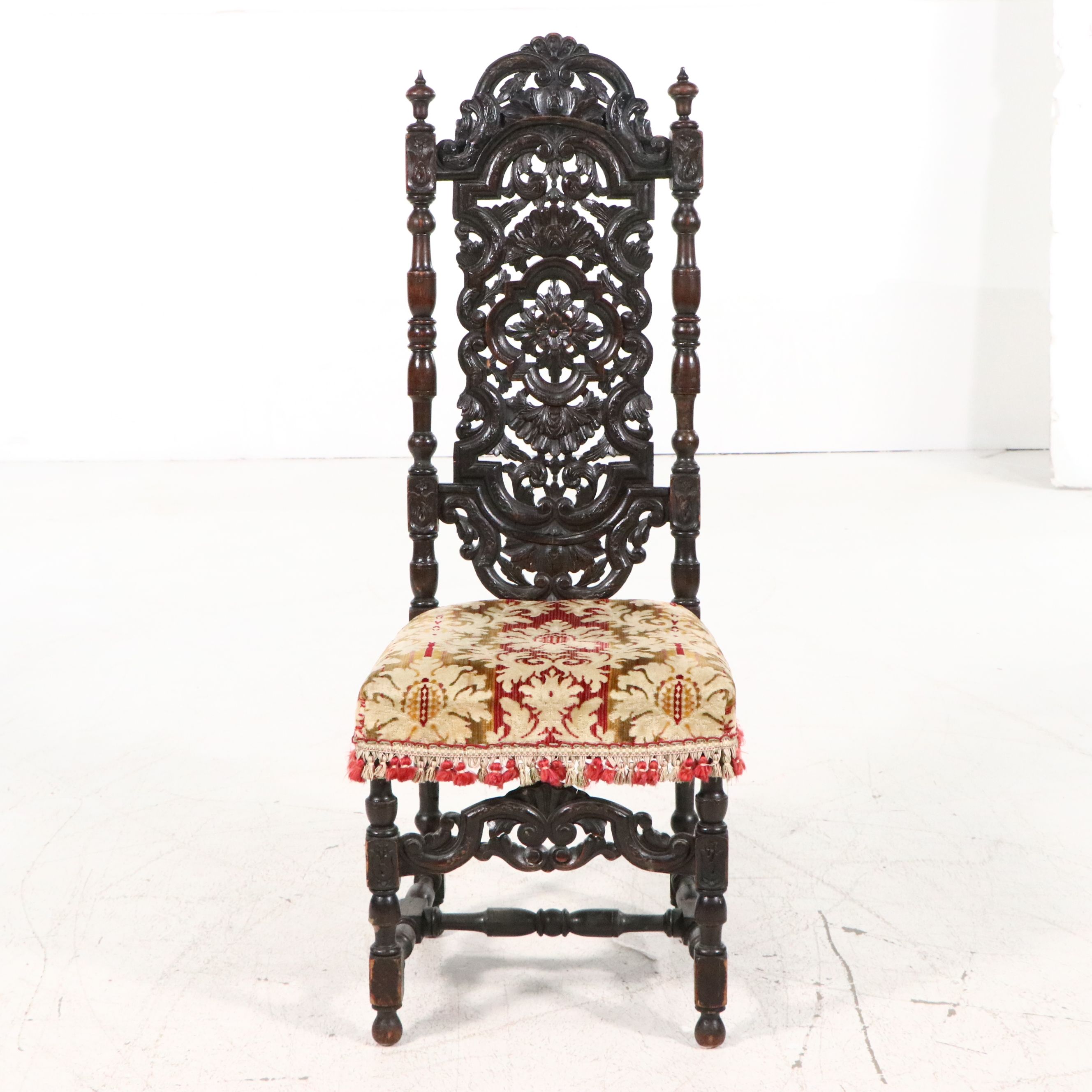 Set of Four William and Mary Style Side Chairs