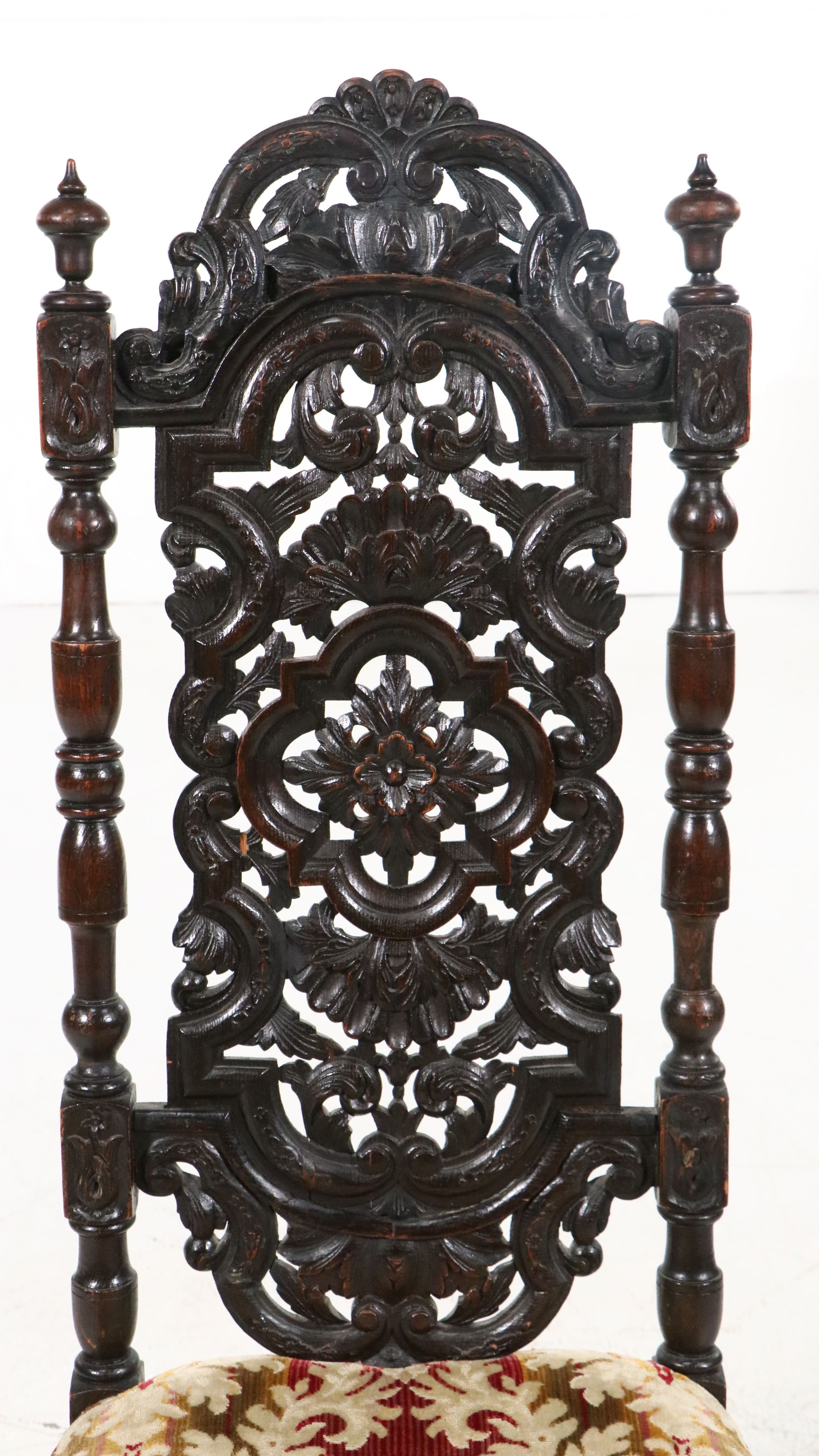 Set of Four William and Mary Style Side Chairs