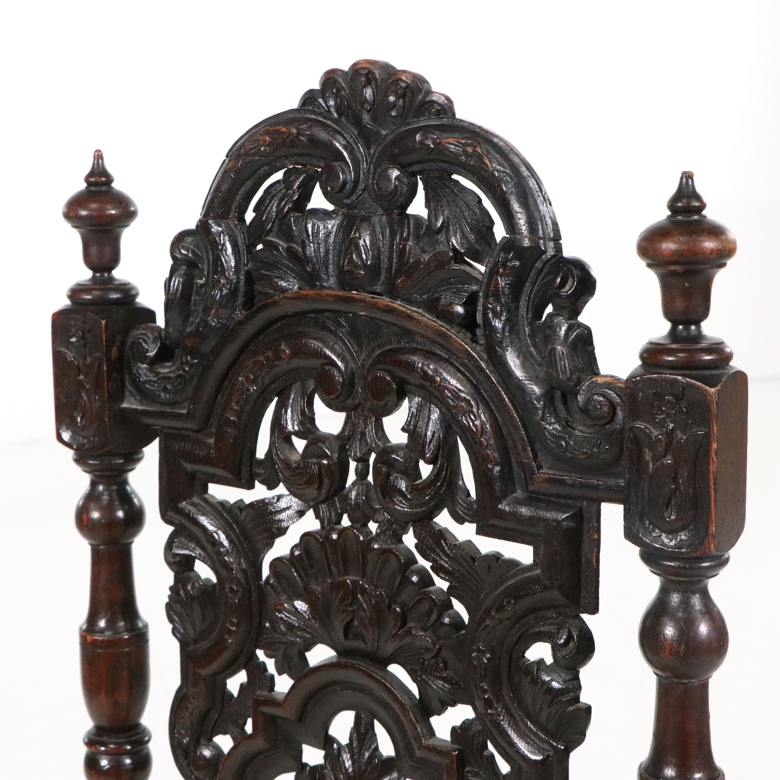 Set of Four William and Mary Style Side Chairs