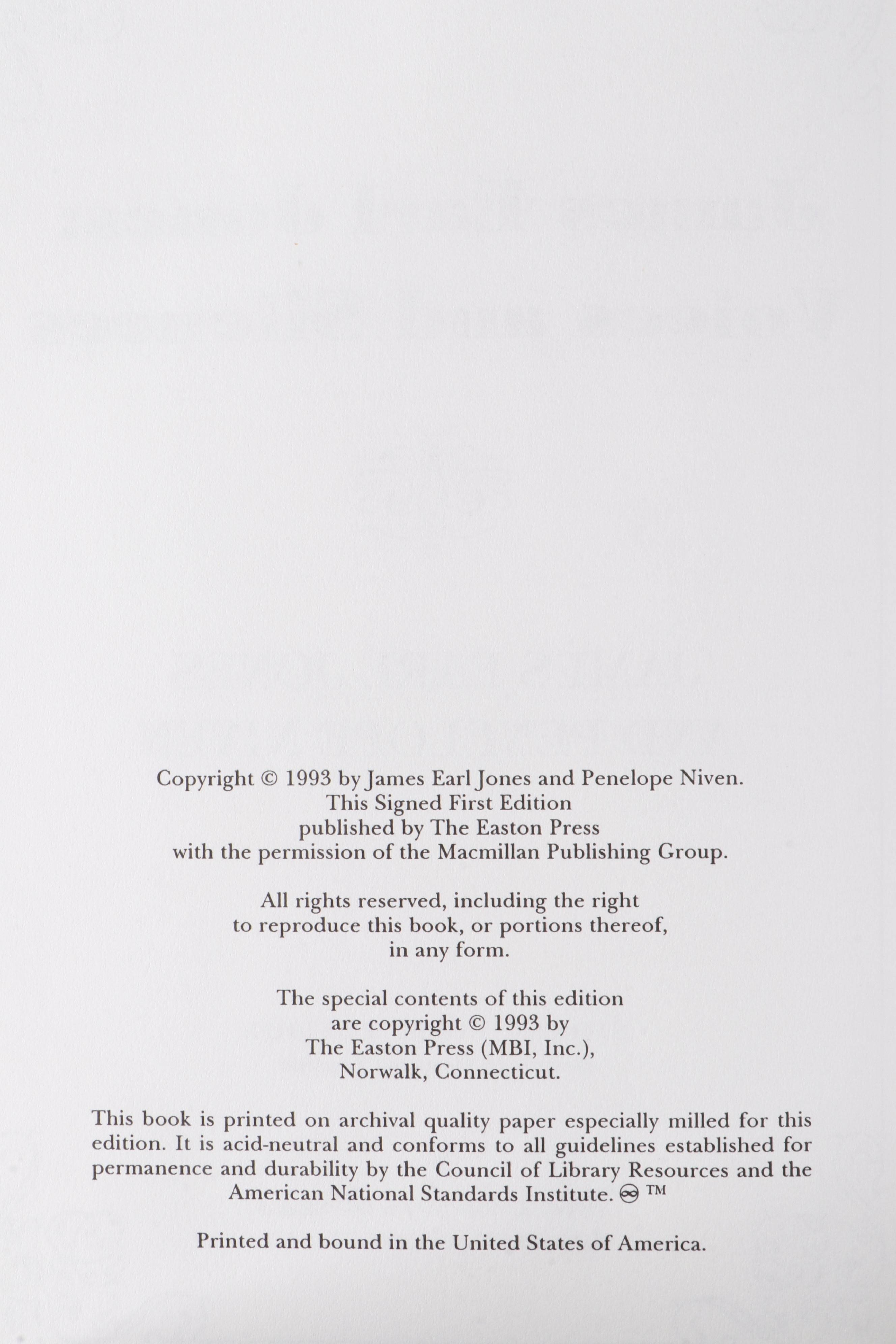 Signed First Edition "James Earl Jones: Voices and Silences" and More Books