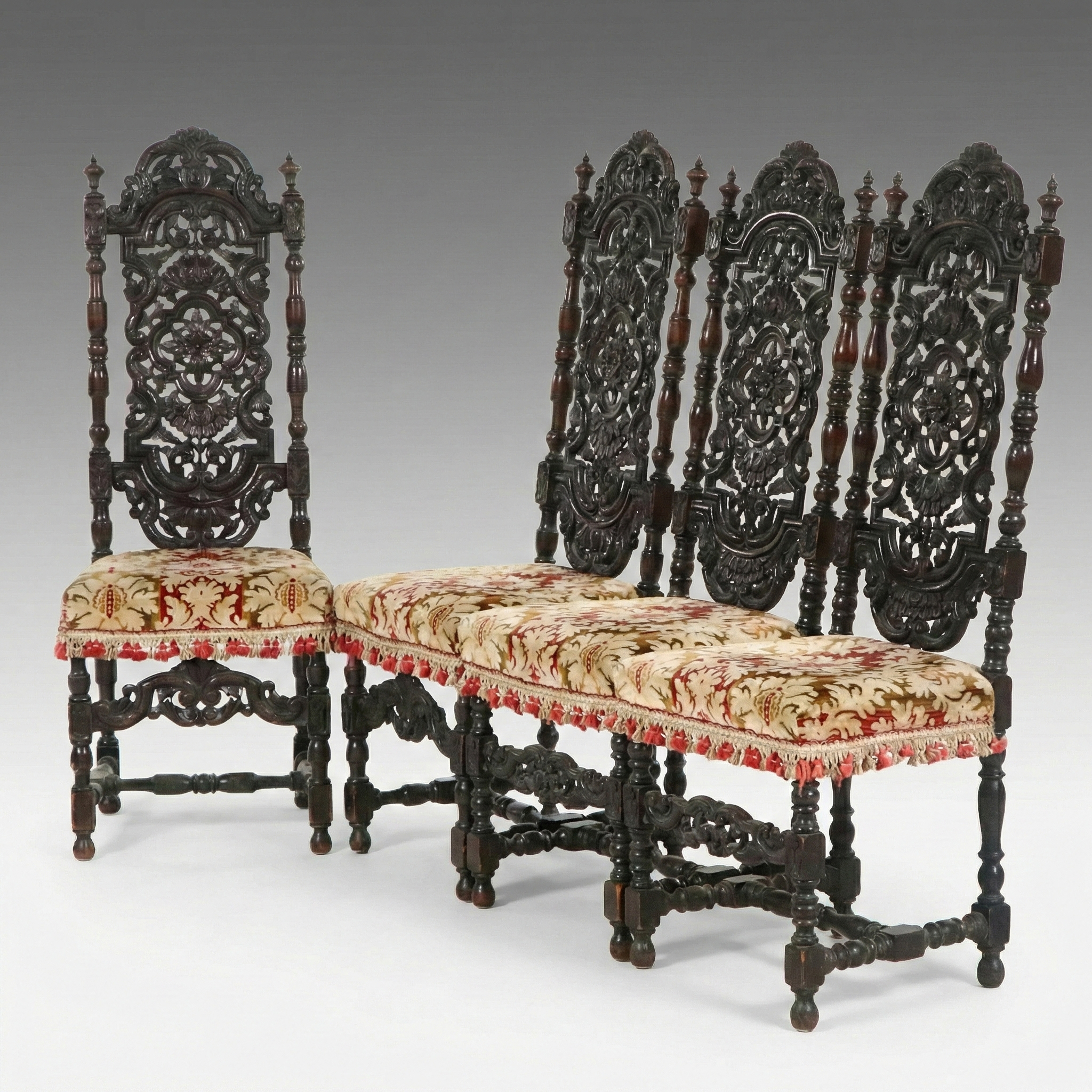 Set of Four William and Mary Style Side Chairs