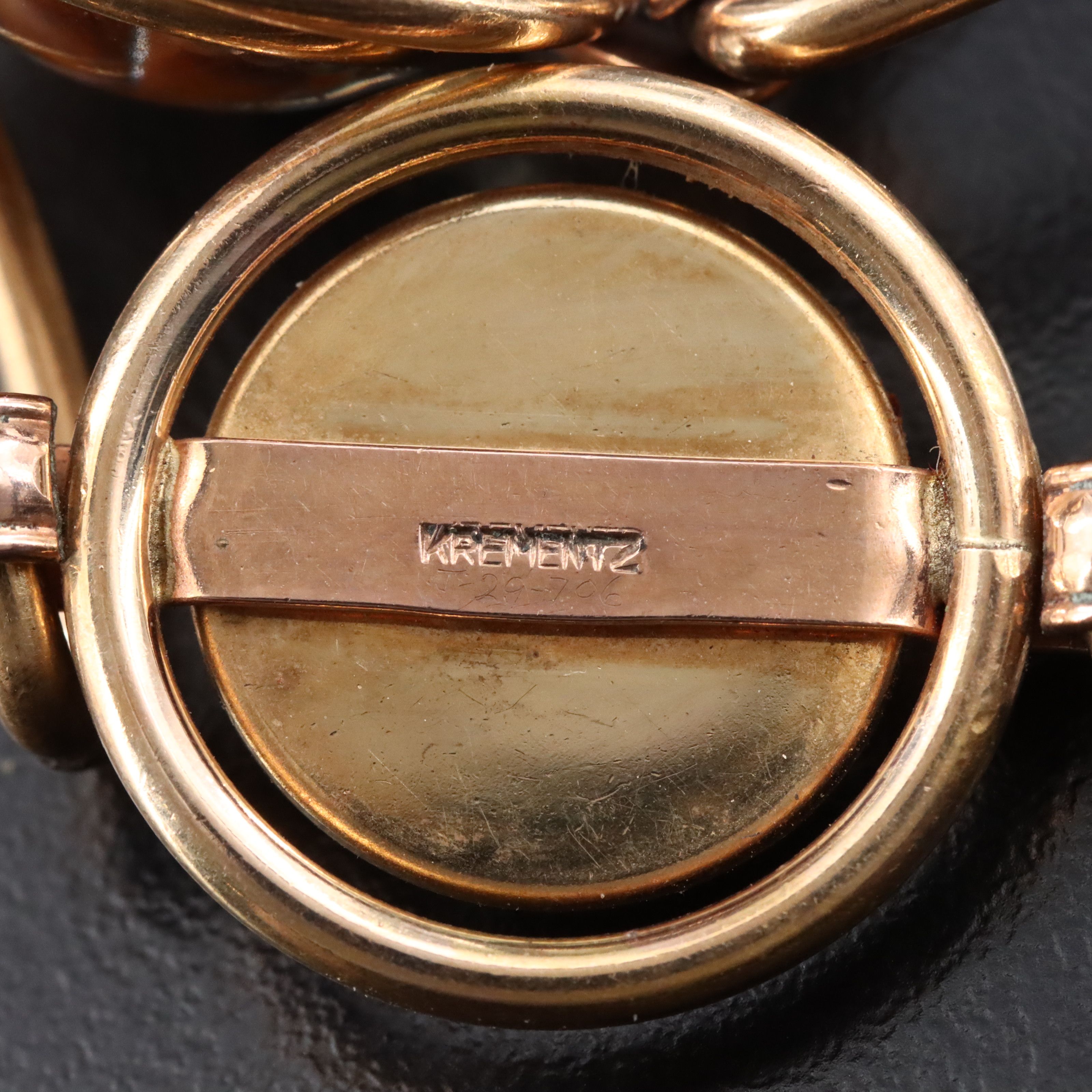 1940s Krementz Reverse Intaglio Painted Fox Hunt & Equestrian Bracelet