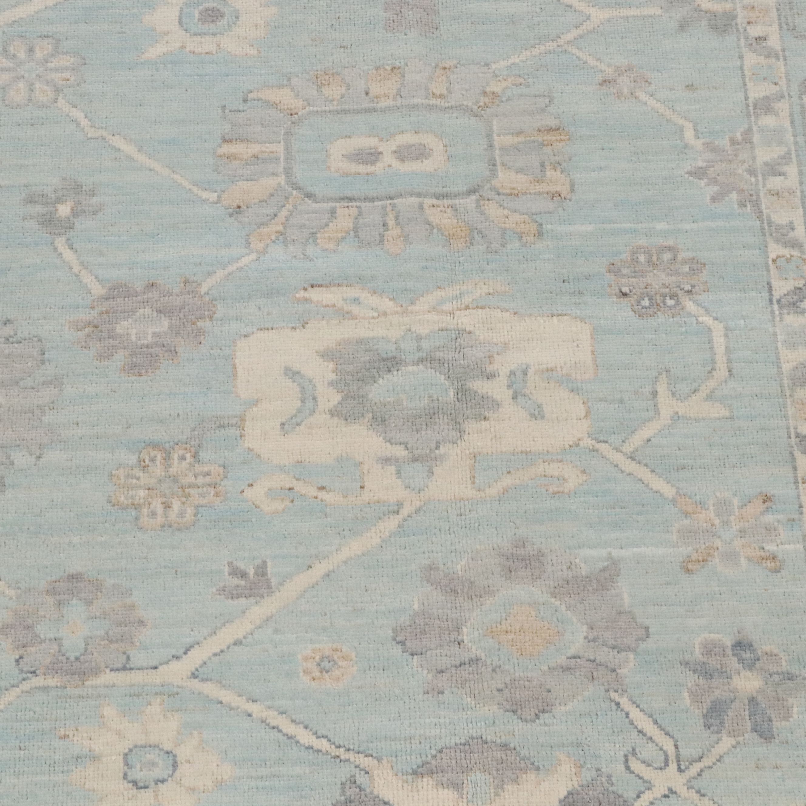 9'3 x 12'1 Hand-Knotted Indo-Turkish Oushak Room-Sized Rug
