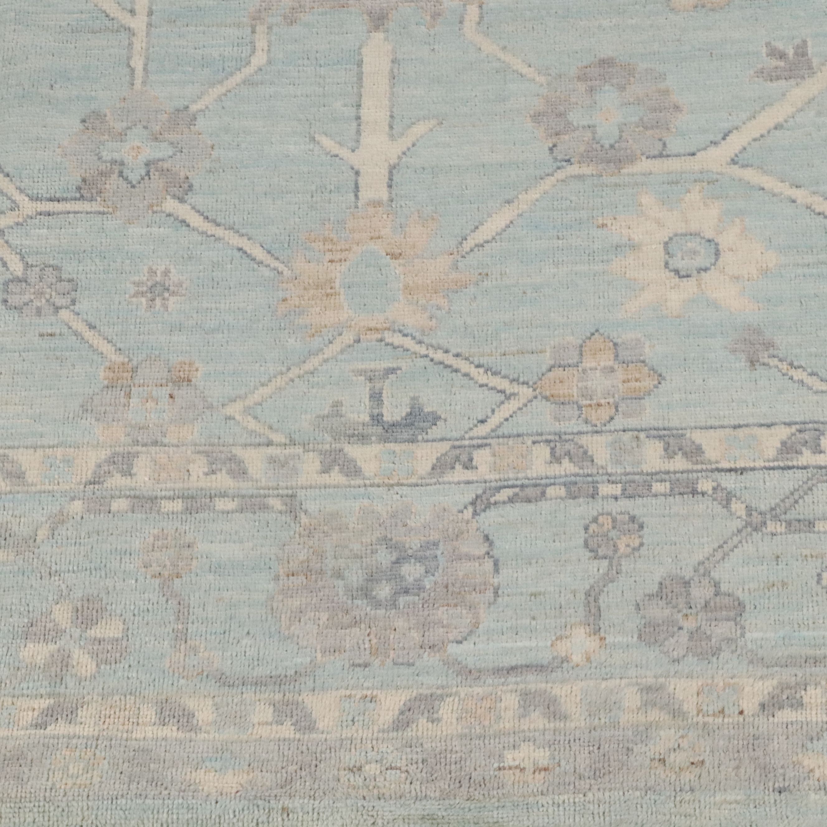 9'3 x 12'1 Hand-Knotted Indo-Turkish Oushak Room-Sized Rug