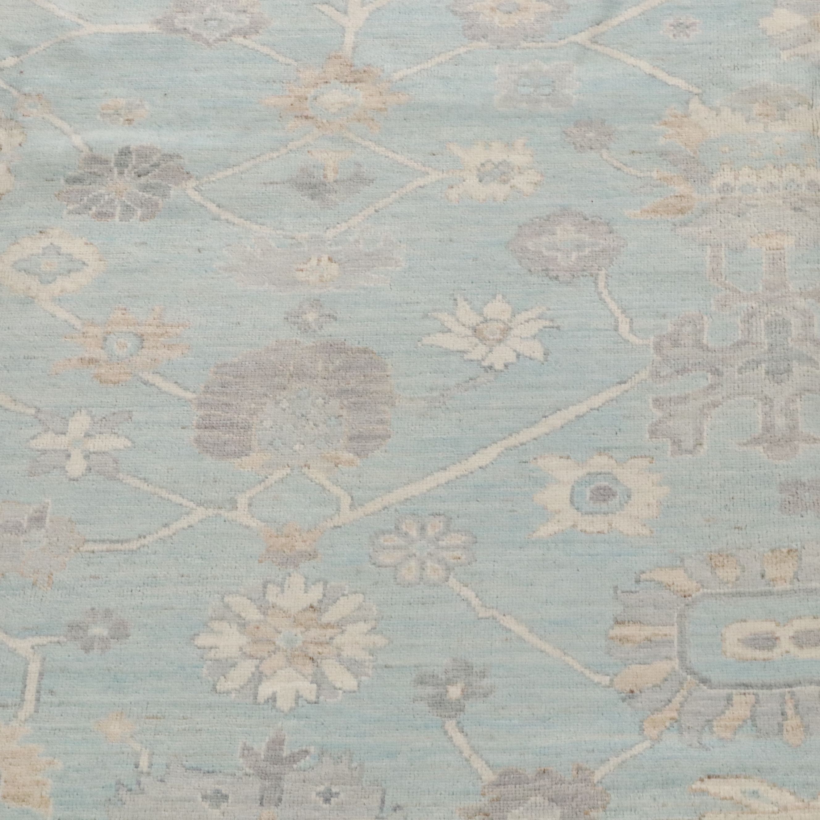 9'3 x 12'1 Hand-Knotted Indo-Turkish Oushak Room-Sized Rug