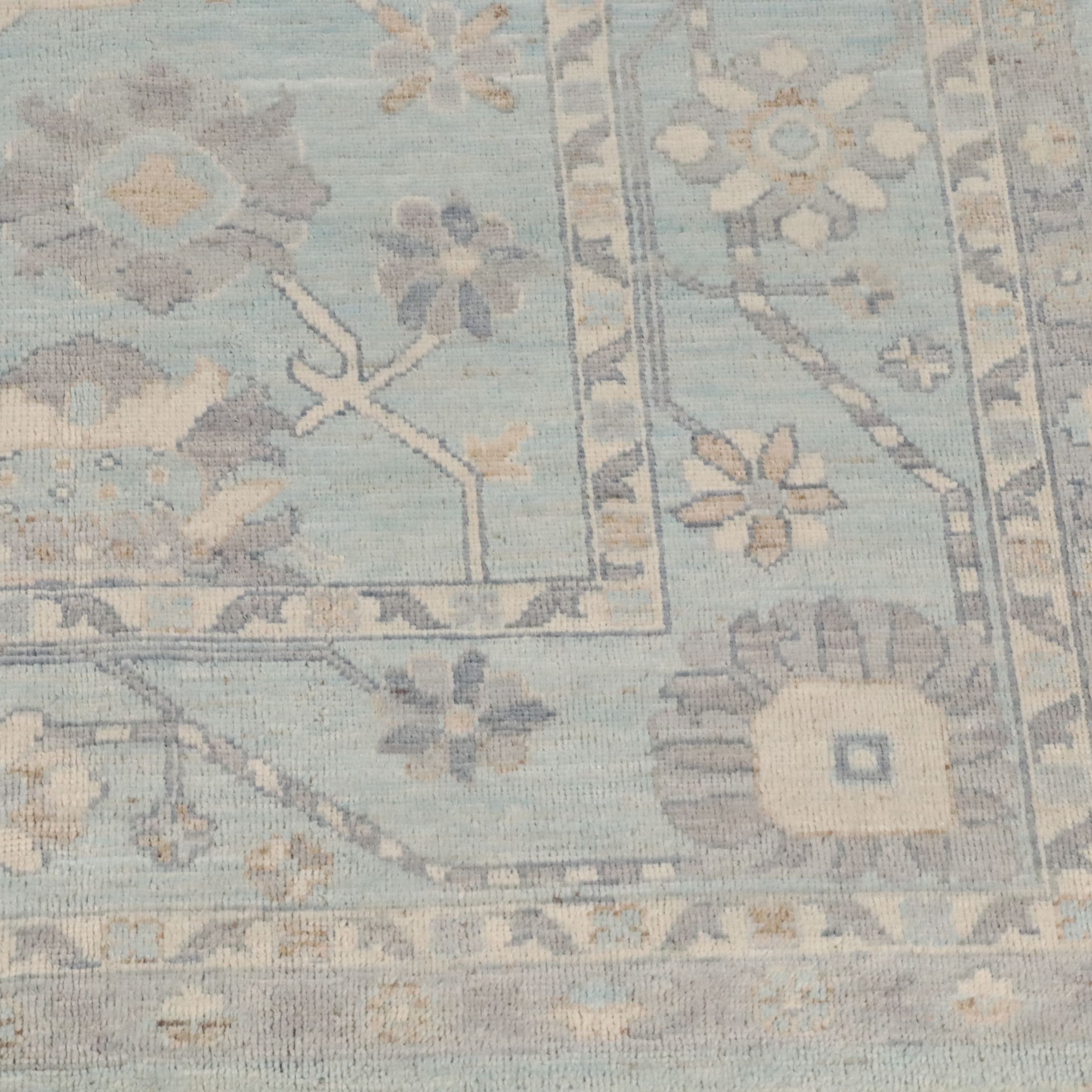 9'3 x 12'1 Hand-Knotted Indo-Turkish Oushak Room-Sized Rug