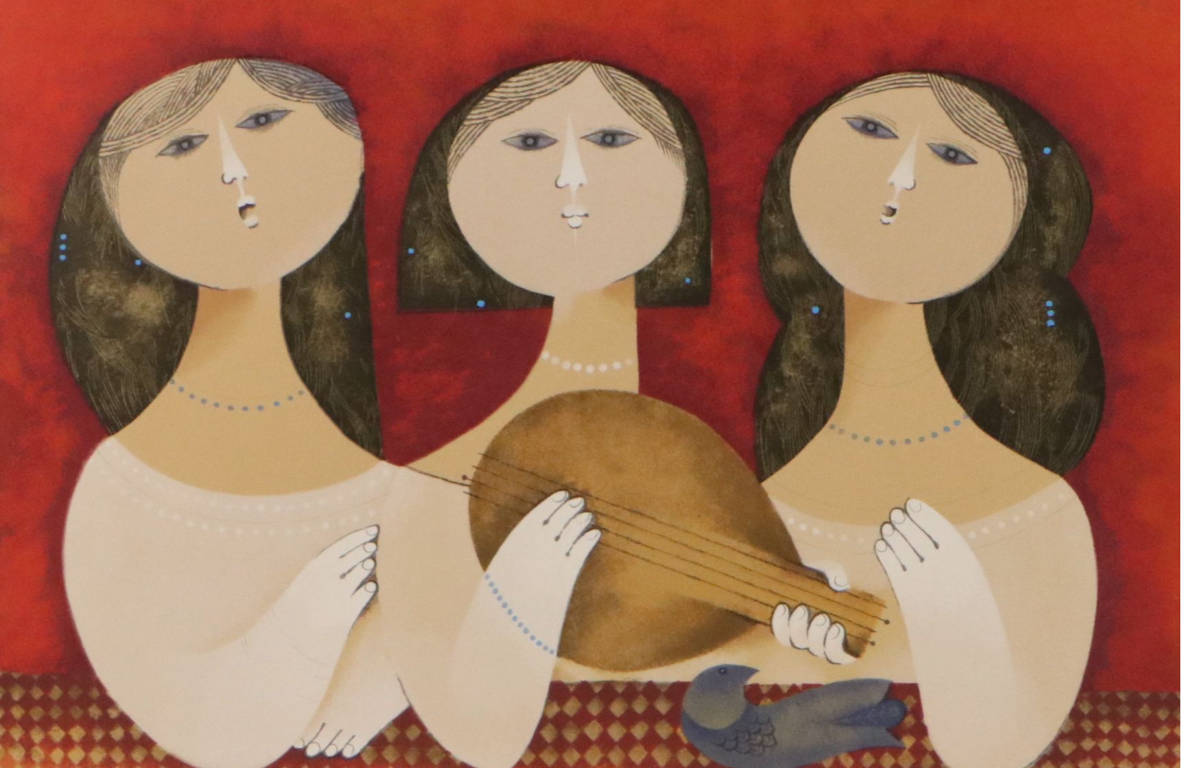 Sami Briss Serigraph "Muzicā," Late 20th Century