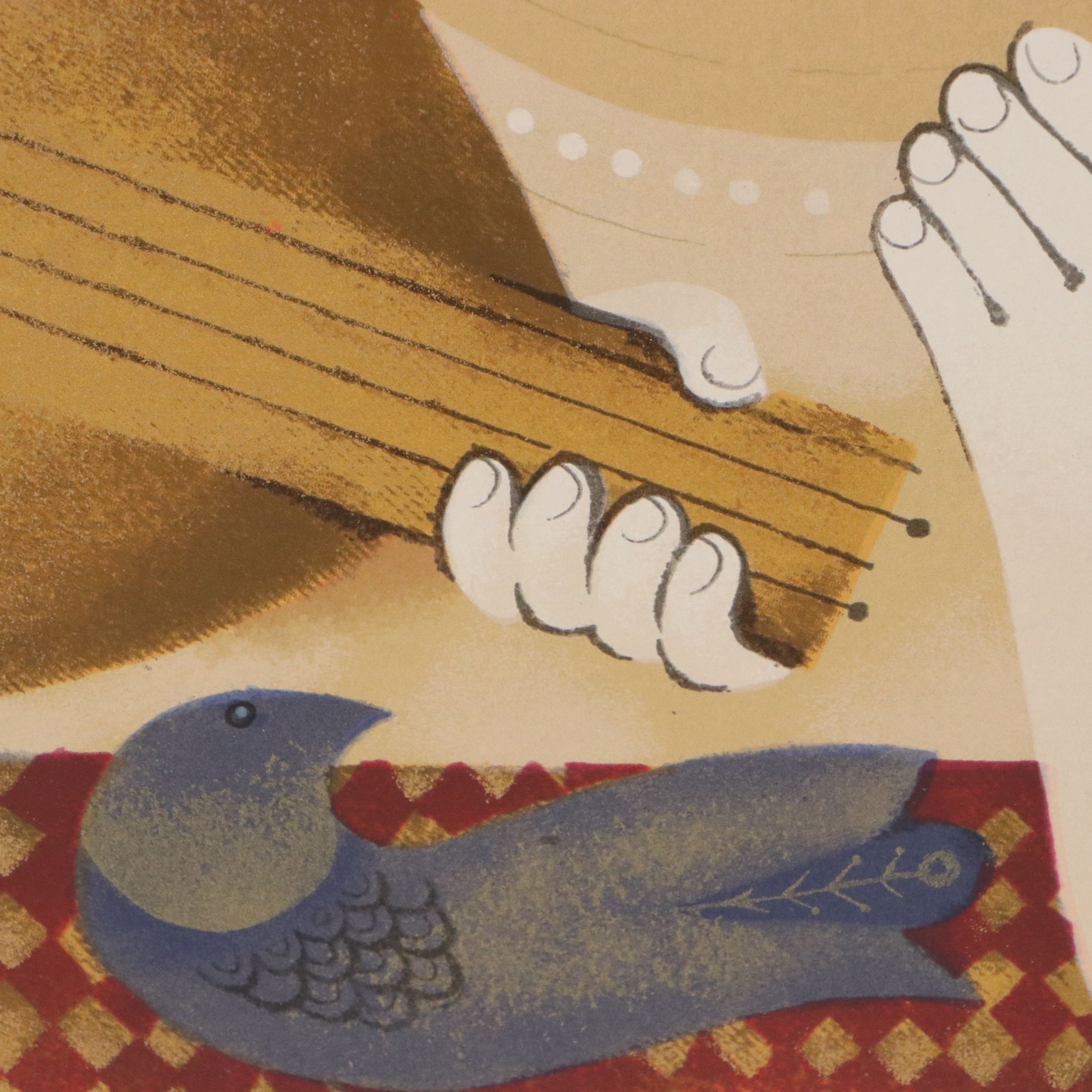 Sami Briss Serigraph "Muzicā," Late 20th Century