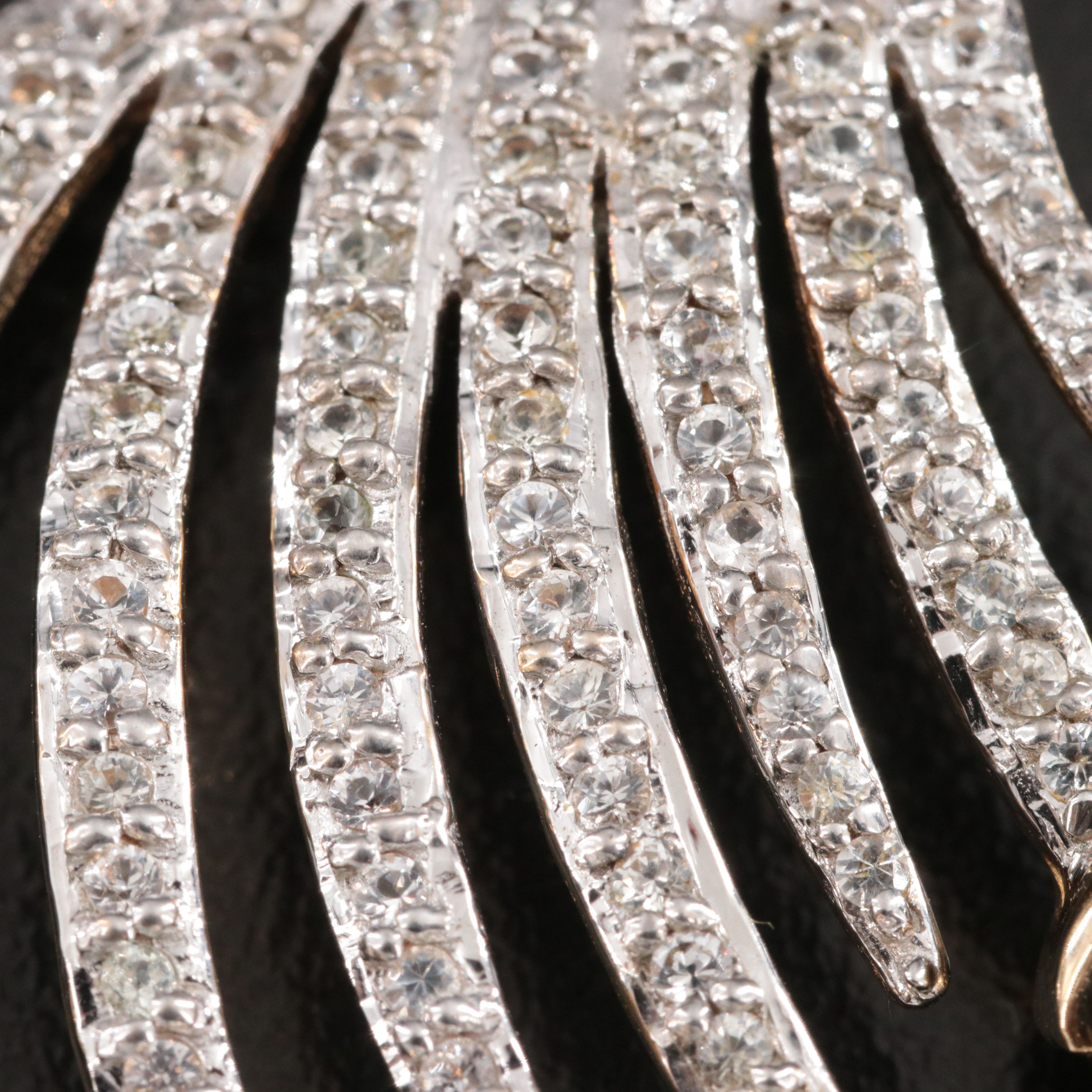 9K Emerald and White Topaz Spray Earrings